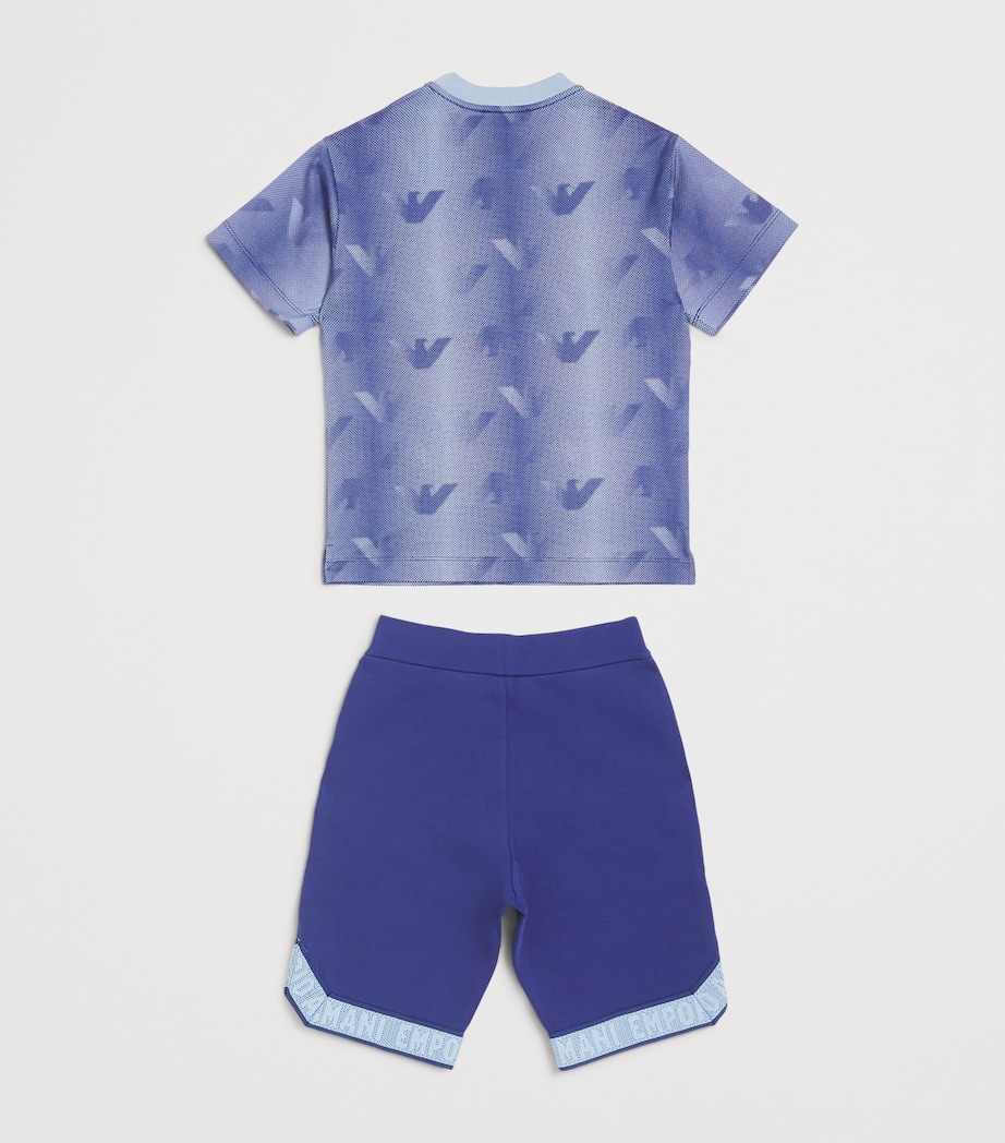 Logo T-Shirt and Shorts Set (4-16 Years) U9360 SOFT CHAMBRAY Image 2