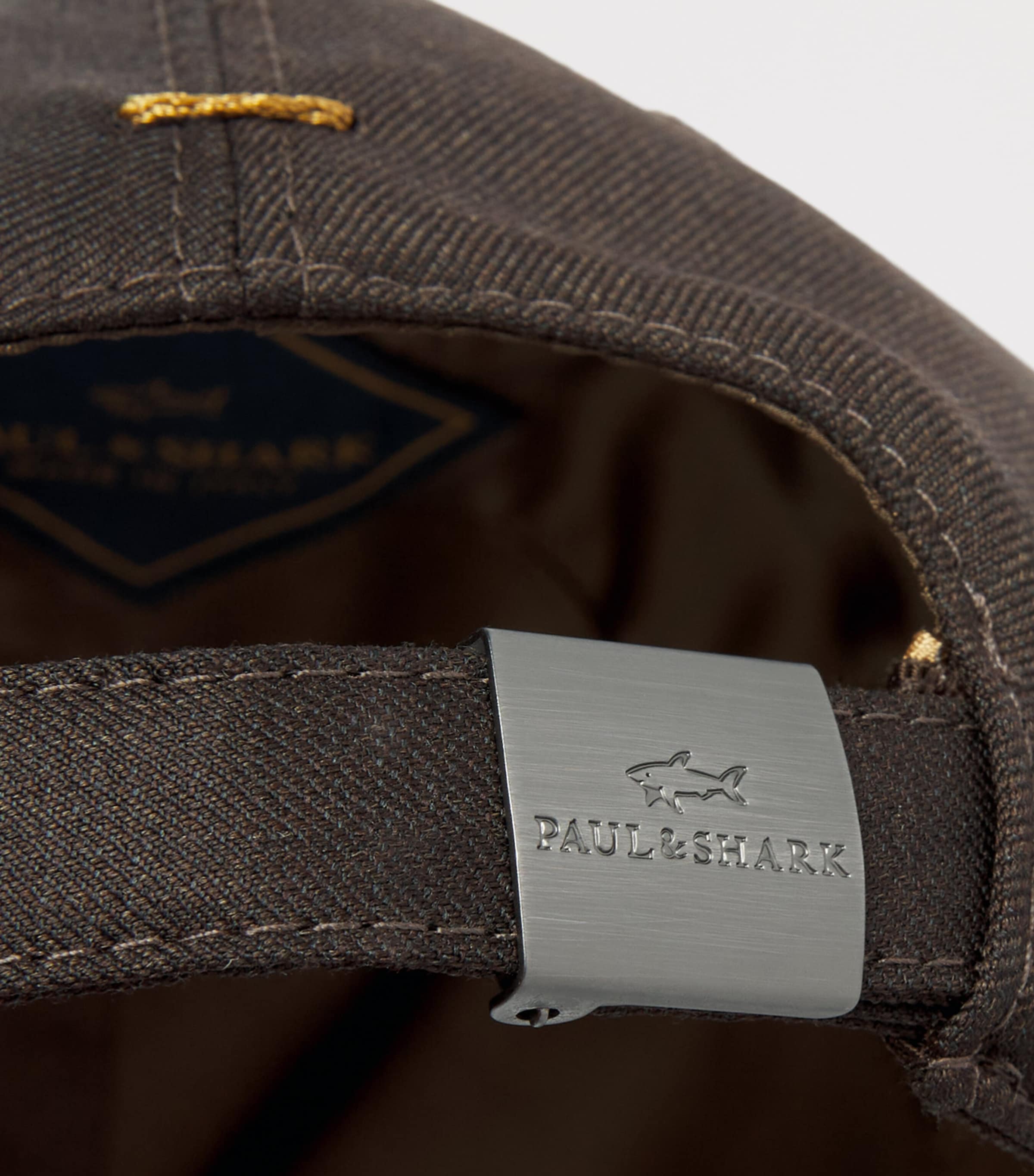 Paul & Shark Virgin Wool Logo Baseball Cap Marrone Caffe Image 5