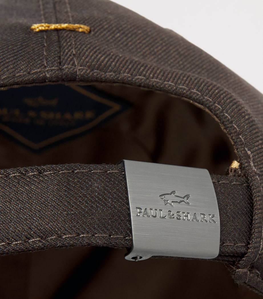Paul & Shark Virgin Wool Logo Baseball Cap Marrone Caffe Image 5