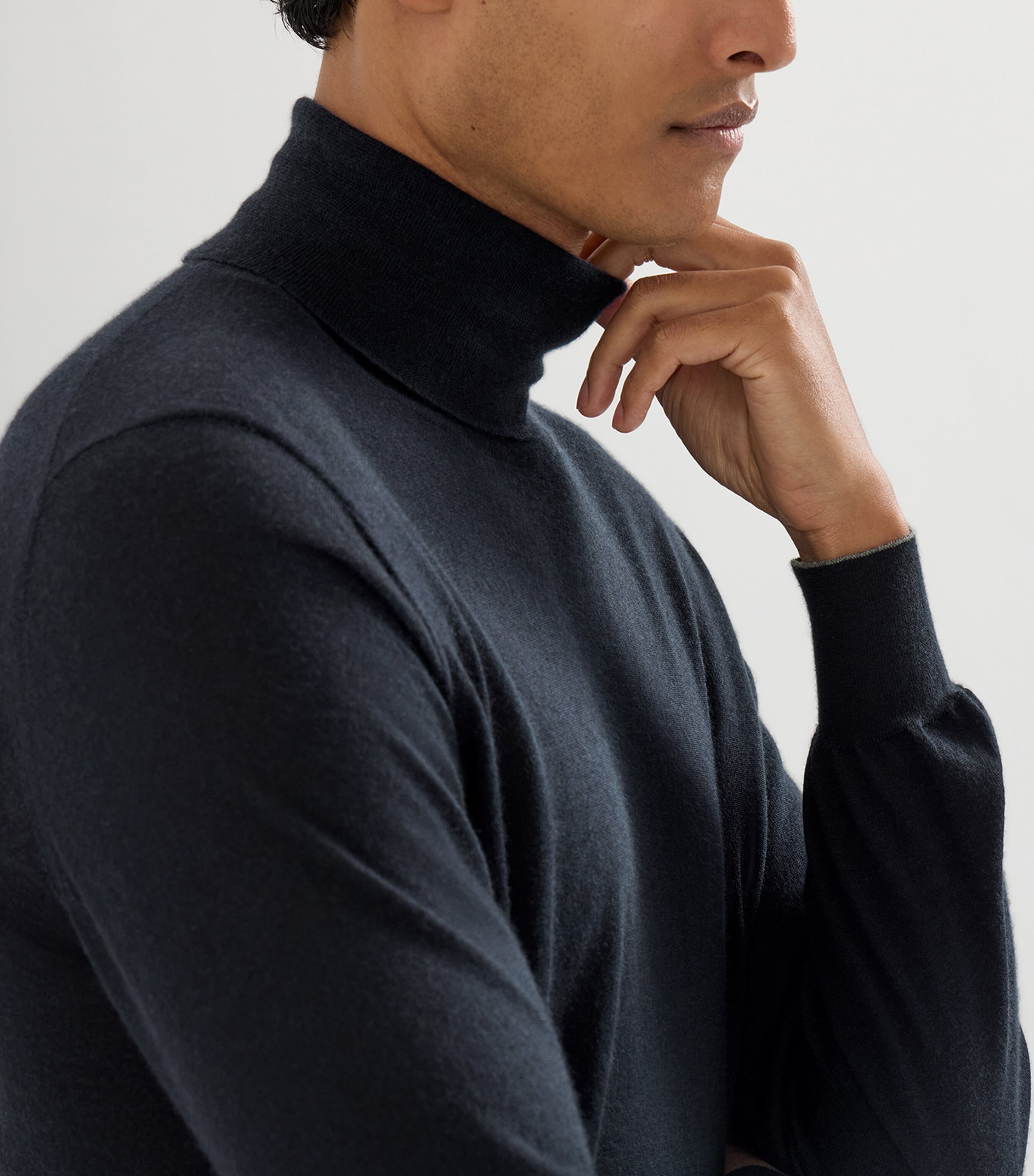 Brunello Cucinelli Mens Cashmere-Silk Rollneck Sweater Image 6
