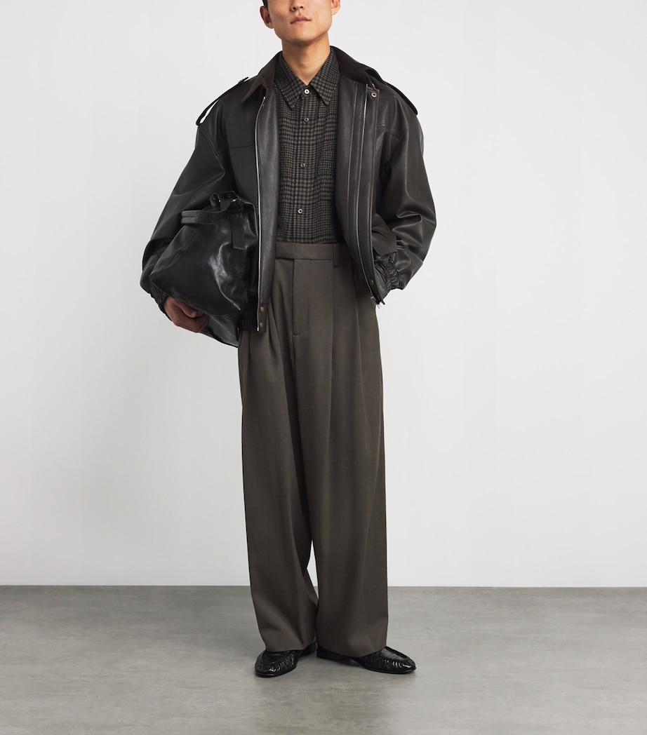 Pleated Wide-Leg Trousers GREYISH KHAKI GK Image 2