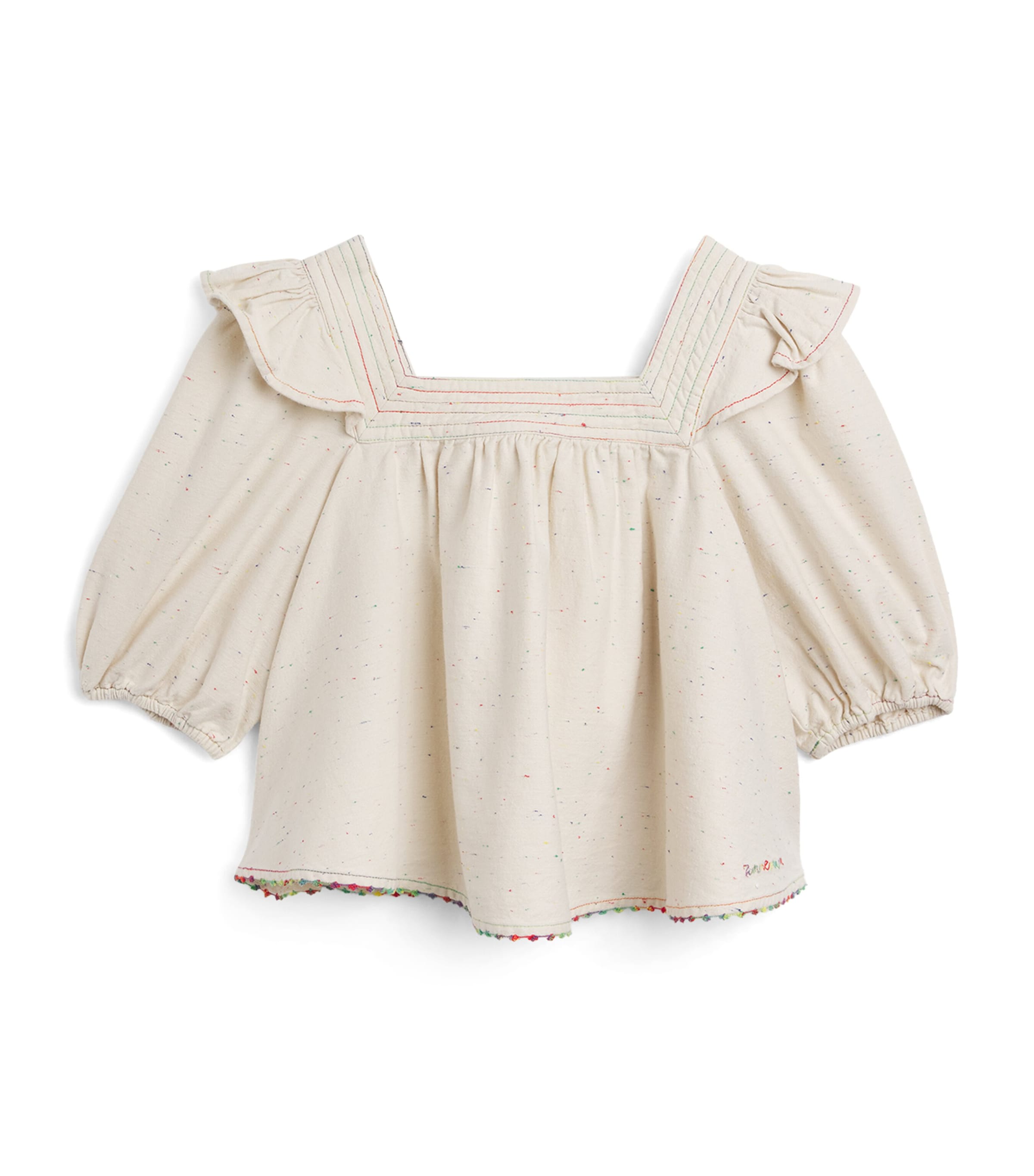 Zimmermann Kids' Denim Wylie Top In Neutral
