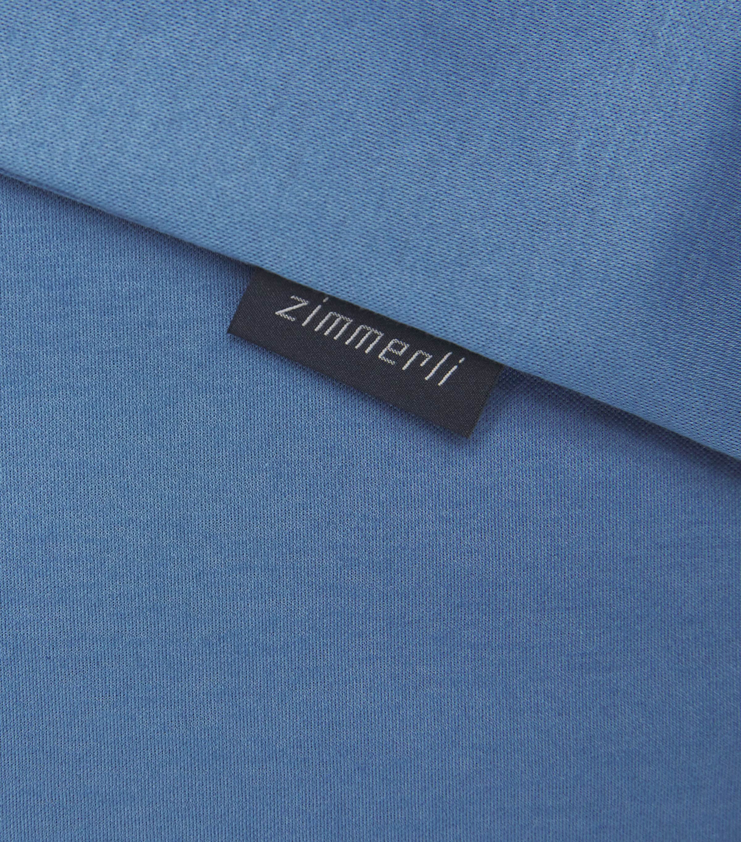 Zimmerli Mens 286 Sea Island T-Shirt Blue Horizon Image 6