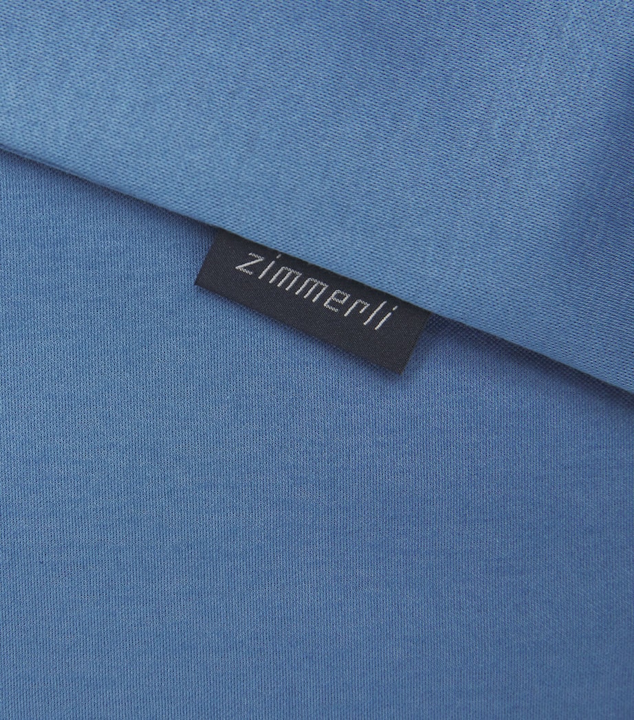 Zimmerli Mens 286 Sea Island T-Shirt Blue Horizon Image 6