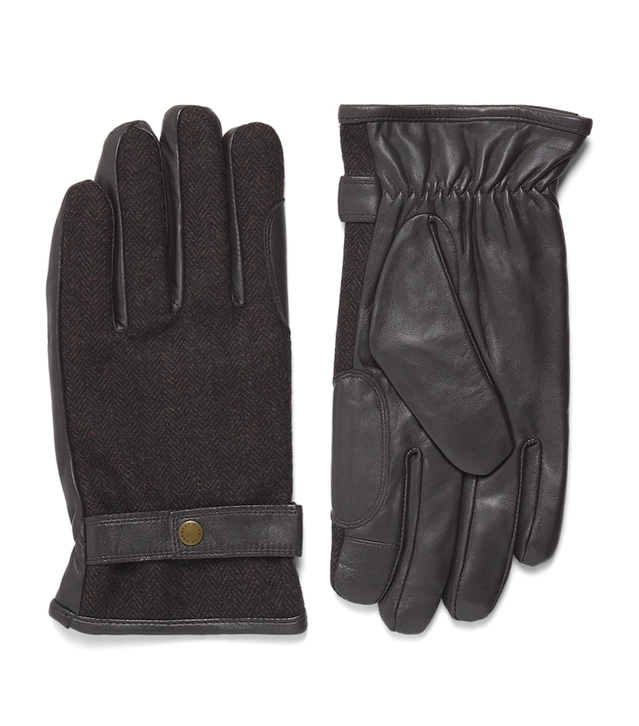 Barbour Leather-Wool Waterproof Barlow Gloves Brown Image 1