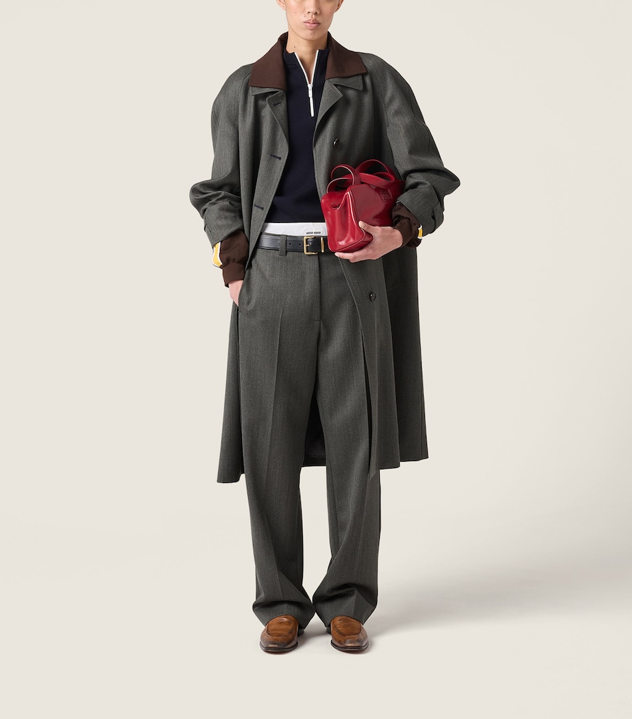 Miu Miu Womens Wool Half-Zip Sweatshirt Image 2