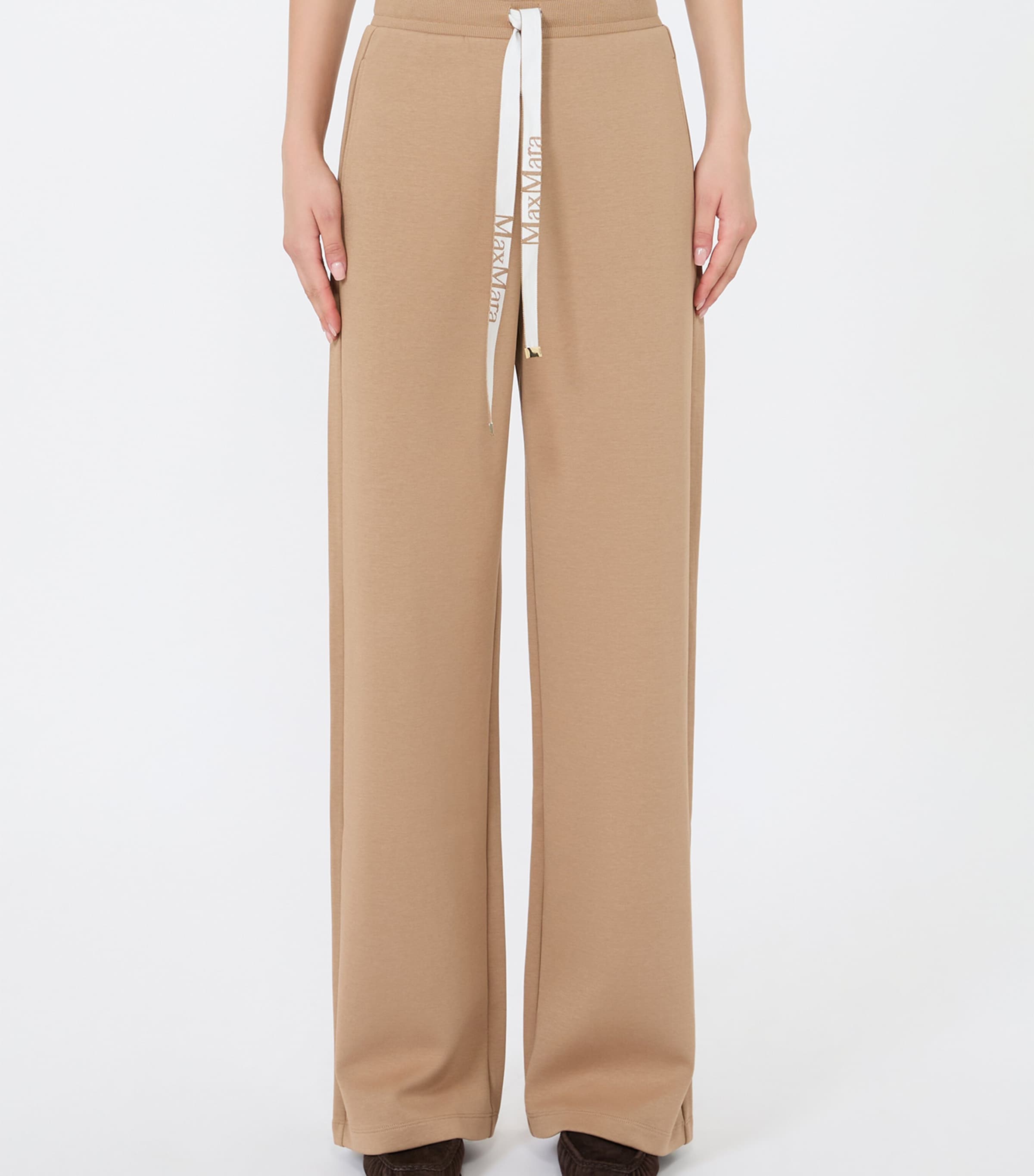 Max Mara Womens Logo-Tape Sweatpants Camel Image 3