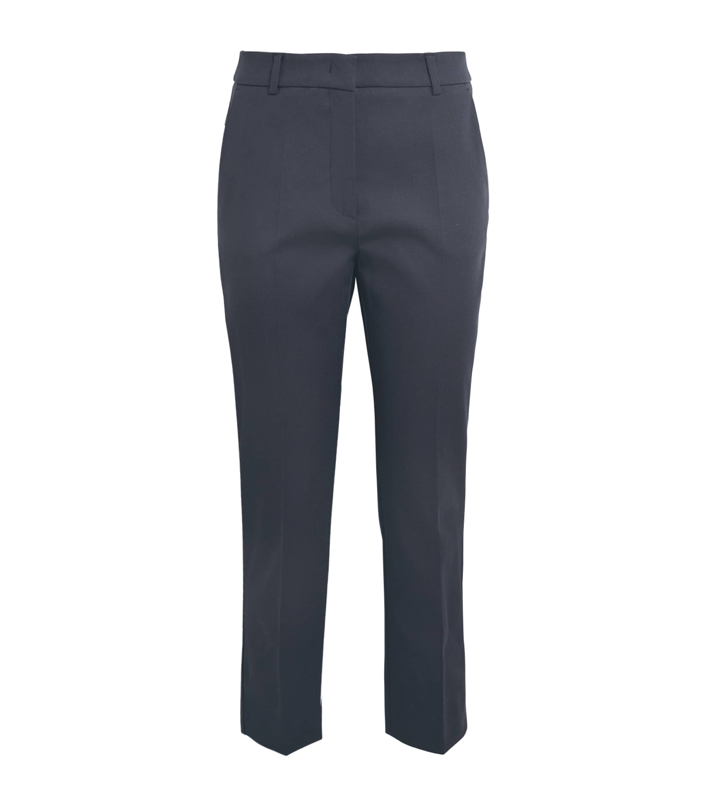 Weekend Max Mara Womens Stretch-Cotton Cigarette Trousers Navy Image 1