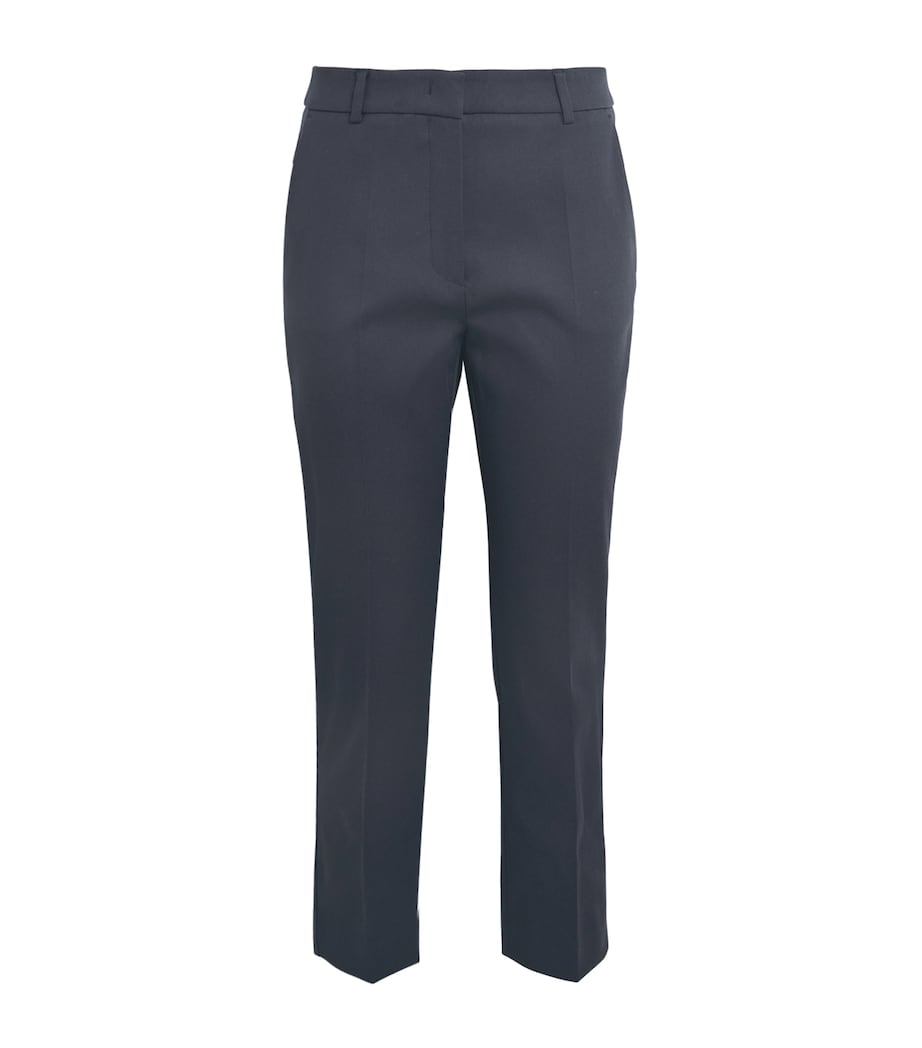 Weekend Max Mara Womens Stretch-Cotton Cigarette Trousers Navy Image 1