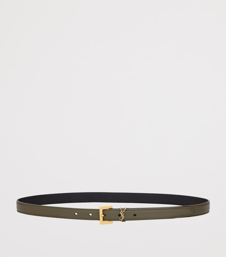 Saint Laurent Leather Monogram Belt Image 3