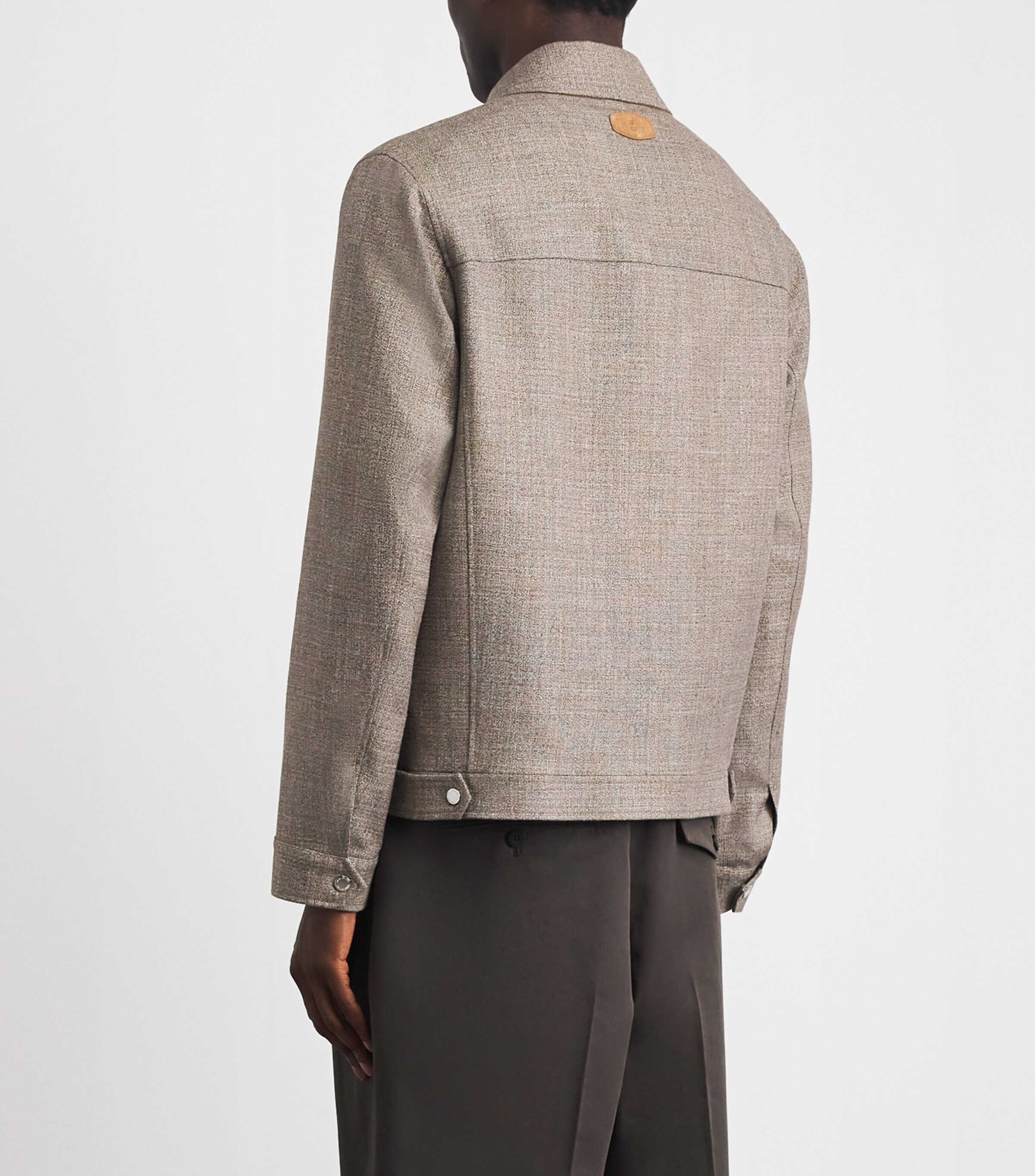 Wool-Silk-Linen Collar Jacket CAFE AU LAIT Image 5