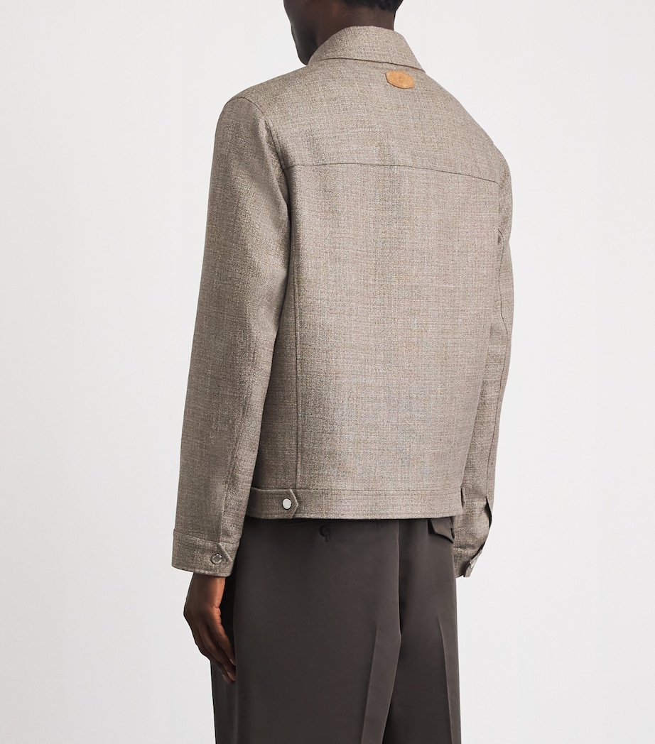 Wool-Silk-Linen Collar Jacket CAFE AU LAIT Image 5