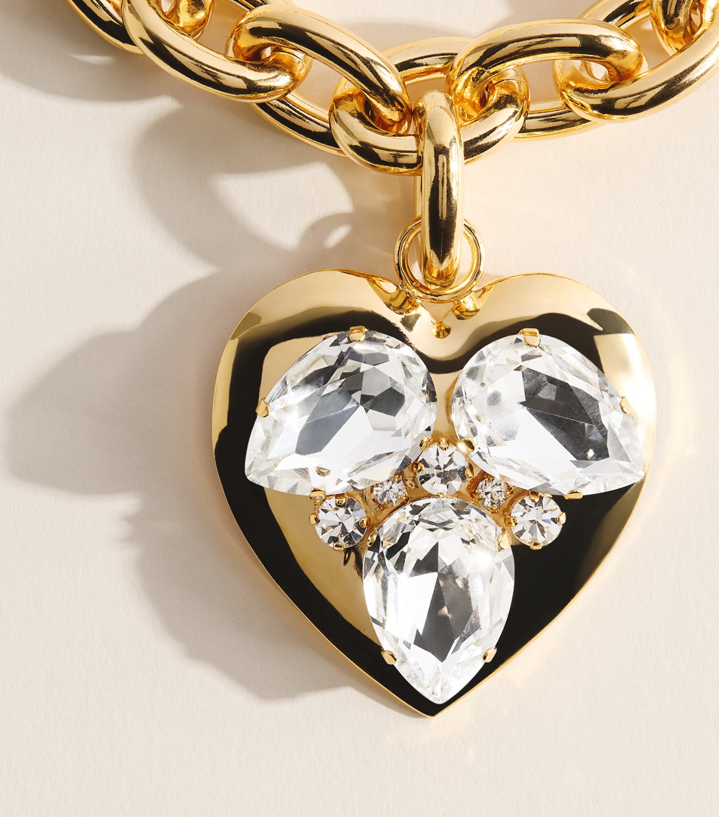 Alessandra Rich Heart Pendant Necklace Cry Gold Image 3