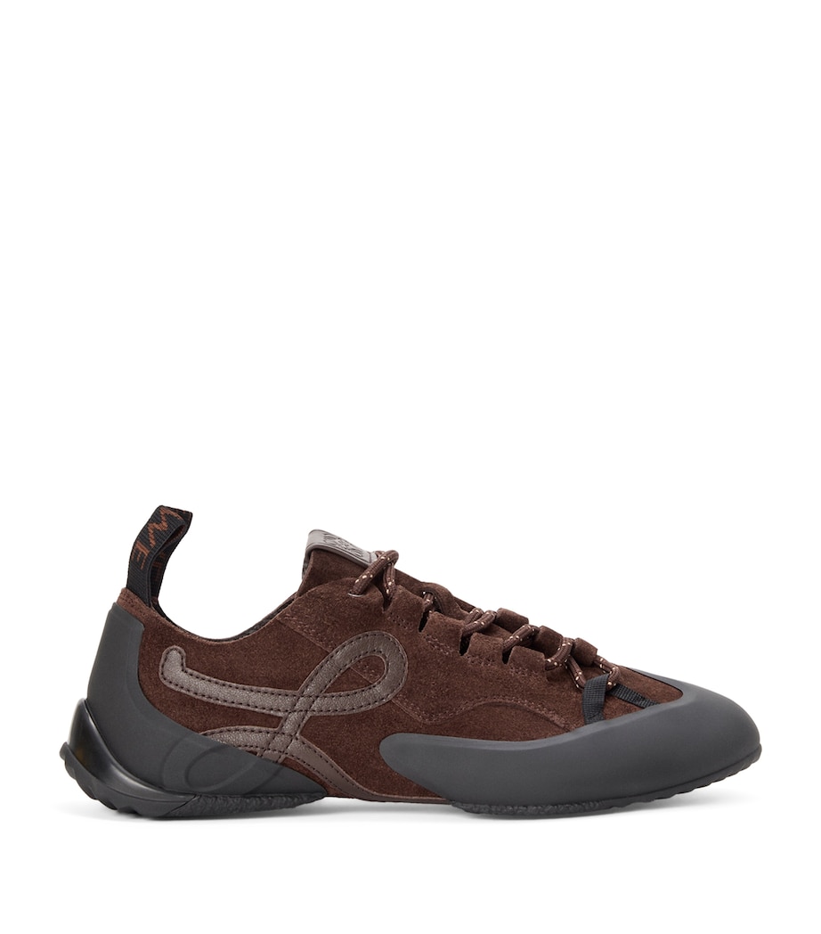 Split Leather Grip Sneakers DARK BROWN Image 1