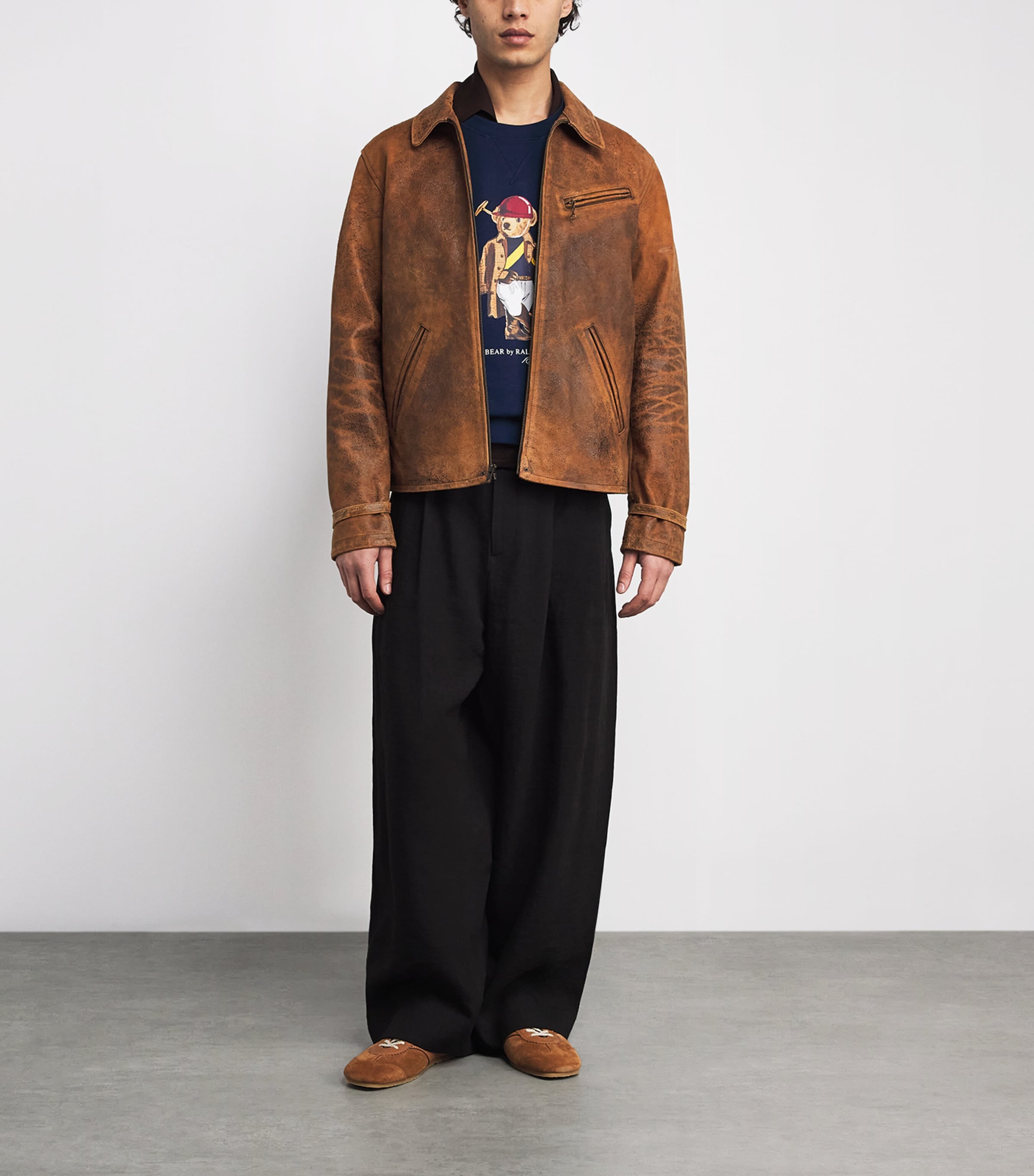 Cotton-Blend Polo Bear Sweatshirt NWPRT NVY-SOCIETY BR Image 2