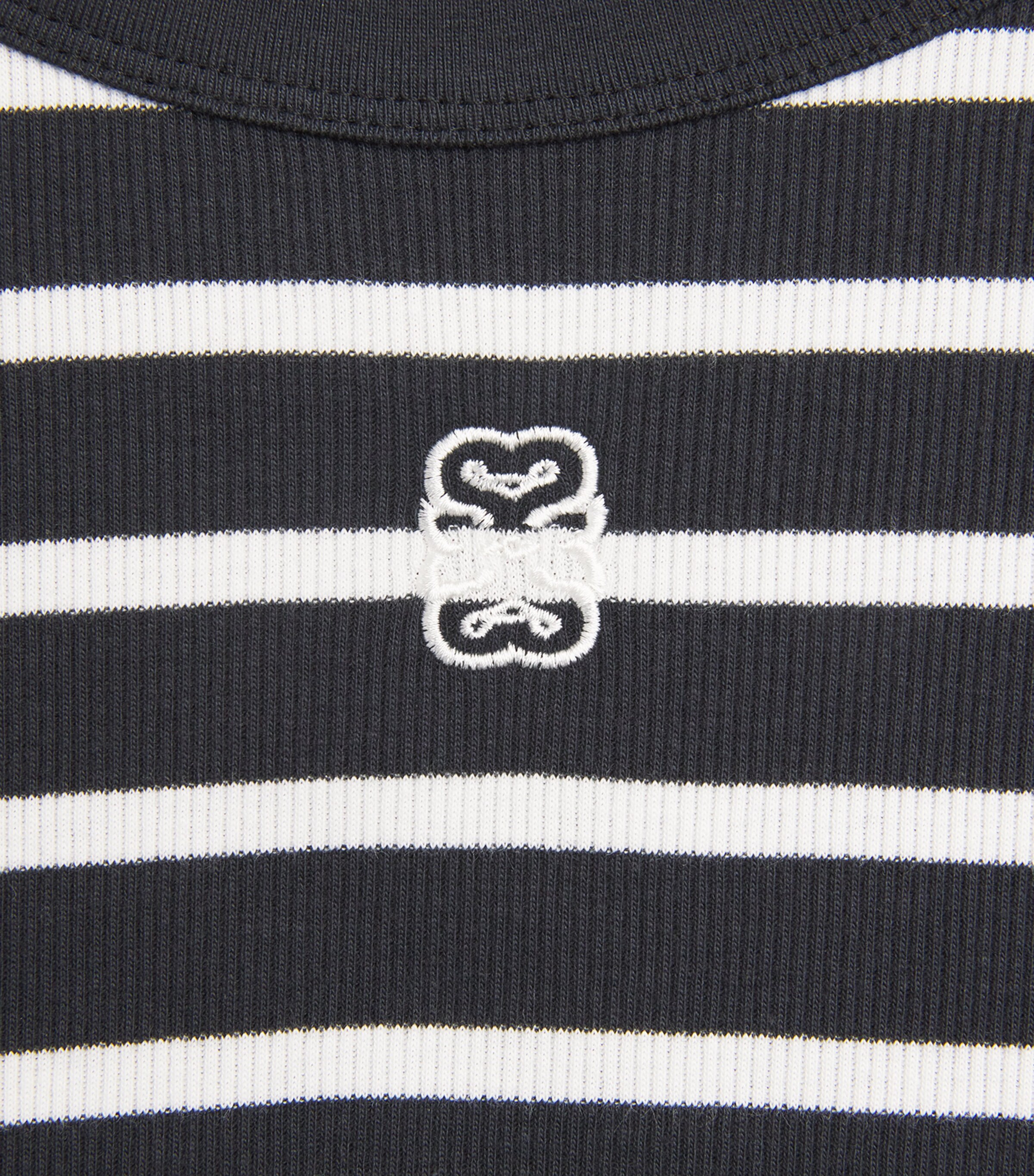 Sandro Paris Womens Cotton Stripe Crop Top Marine / Blanc Image 6