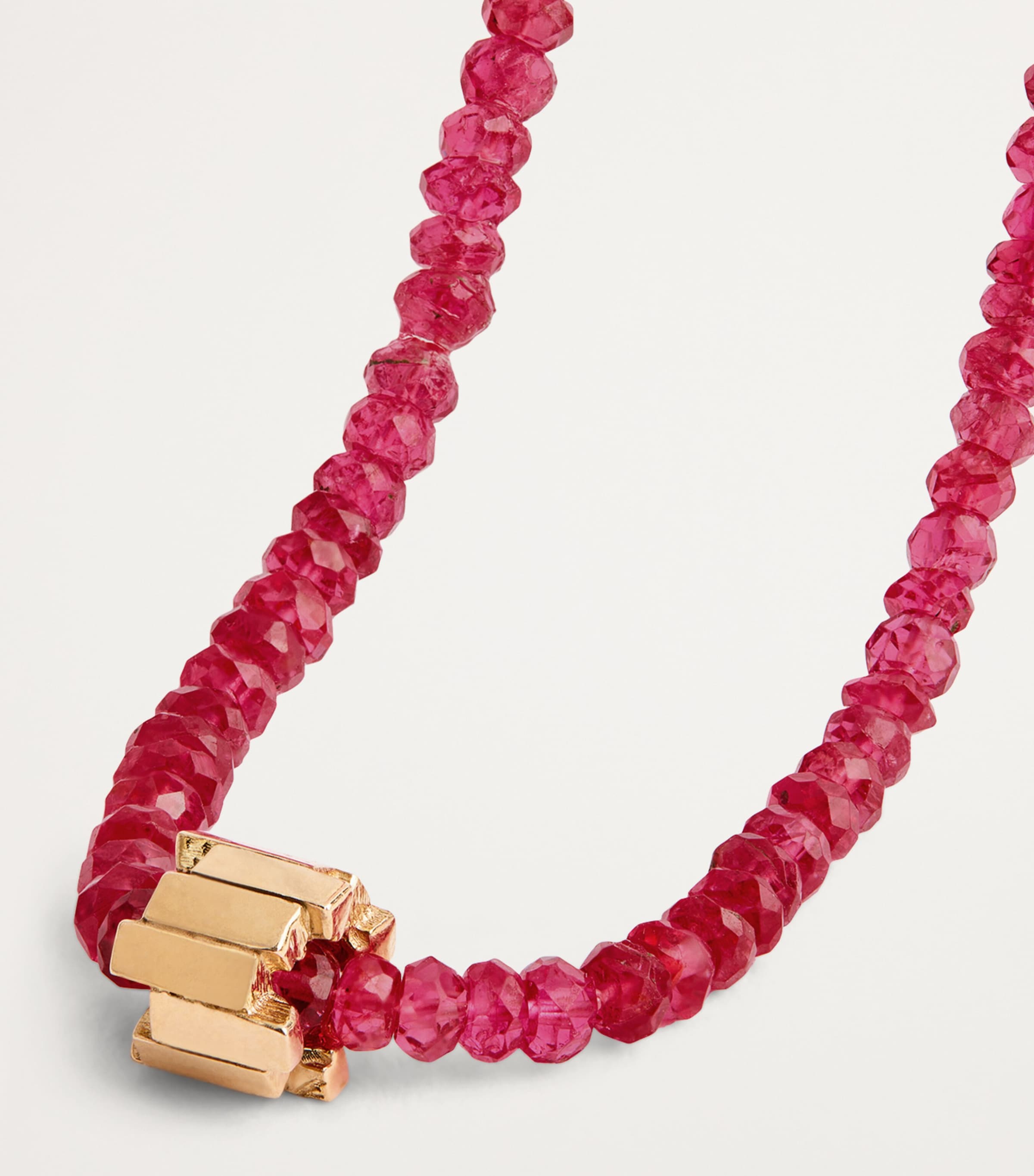 Rose Gold and Spinel Infinite Beaded Necklace 18K RG/RS Image 5