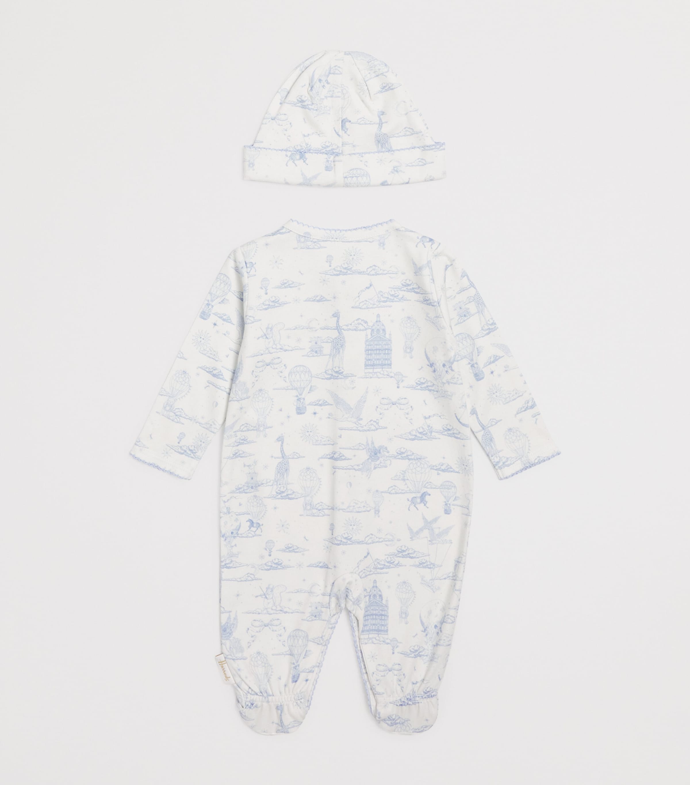 Cotton Balloon All-In-One and Hat Set (0-18 Months) BLUE Image 2