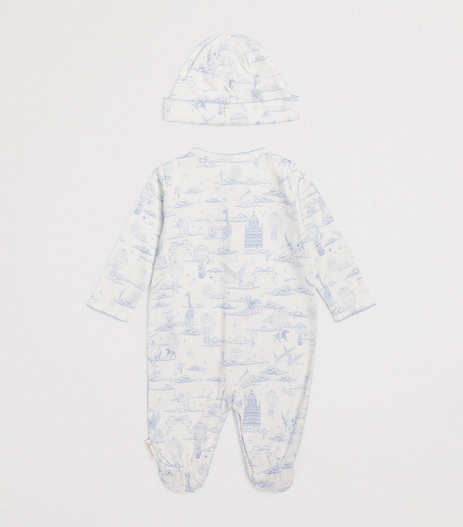 Cotton Balloon All-In-One and Hat Set (0-18 Months) BLUE Image 2