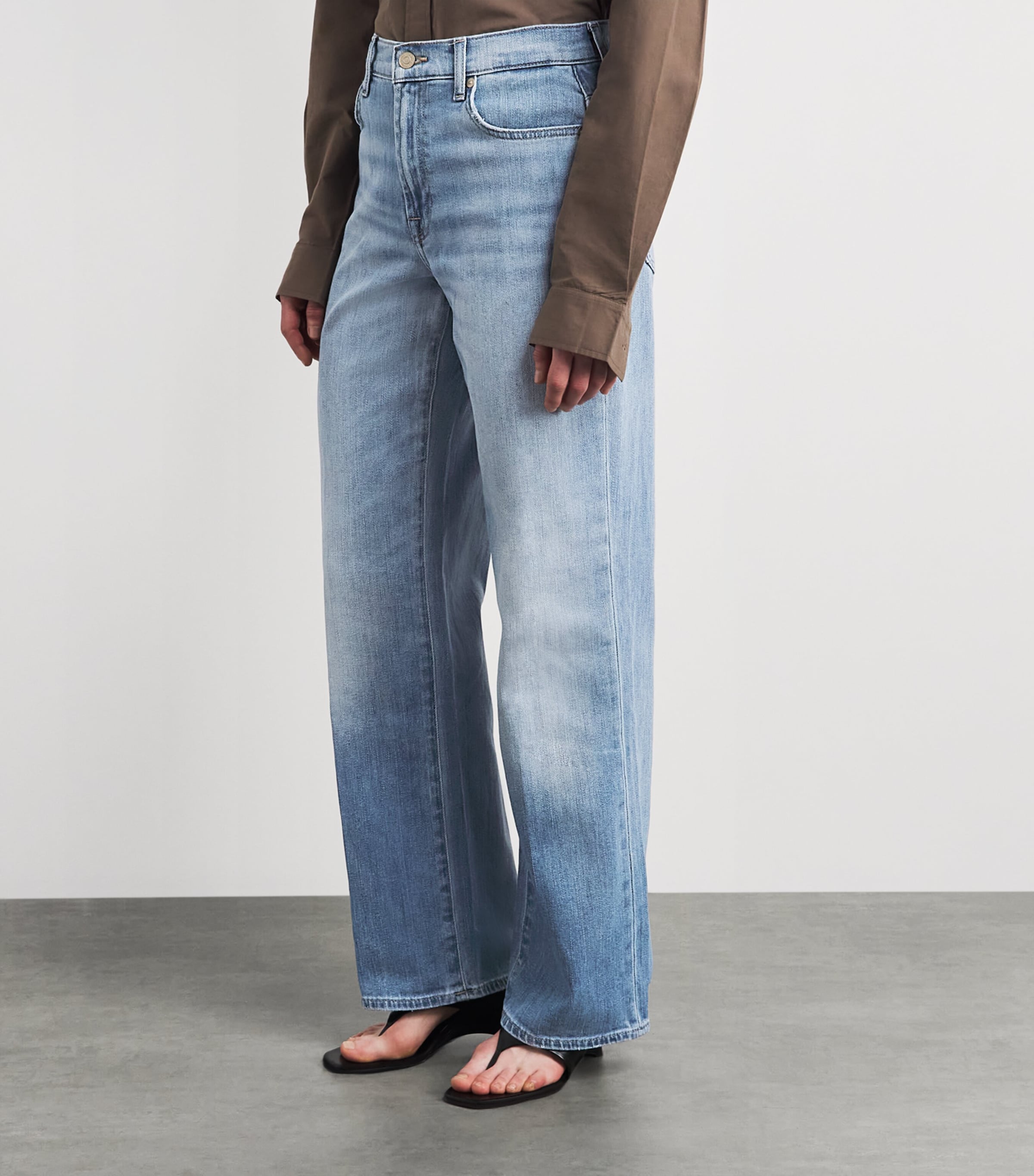 7 For All Mankind Womens Stovepipe Straight Jeans Chill Wave Image 4