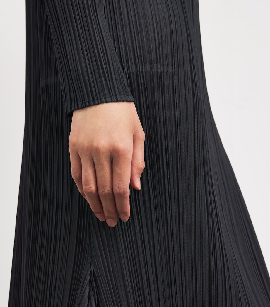 Long-Sleeve Midi Dress BLACK Image 4