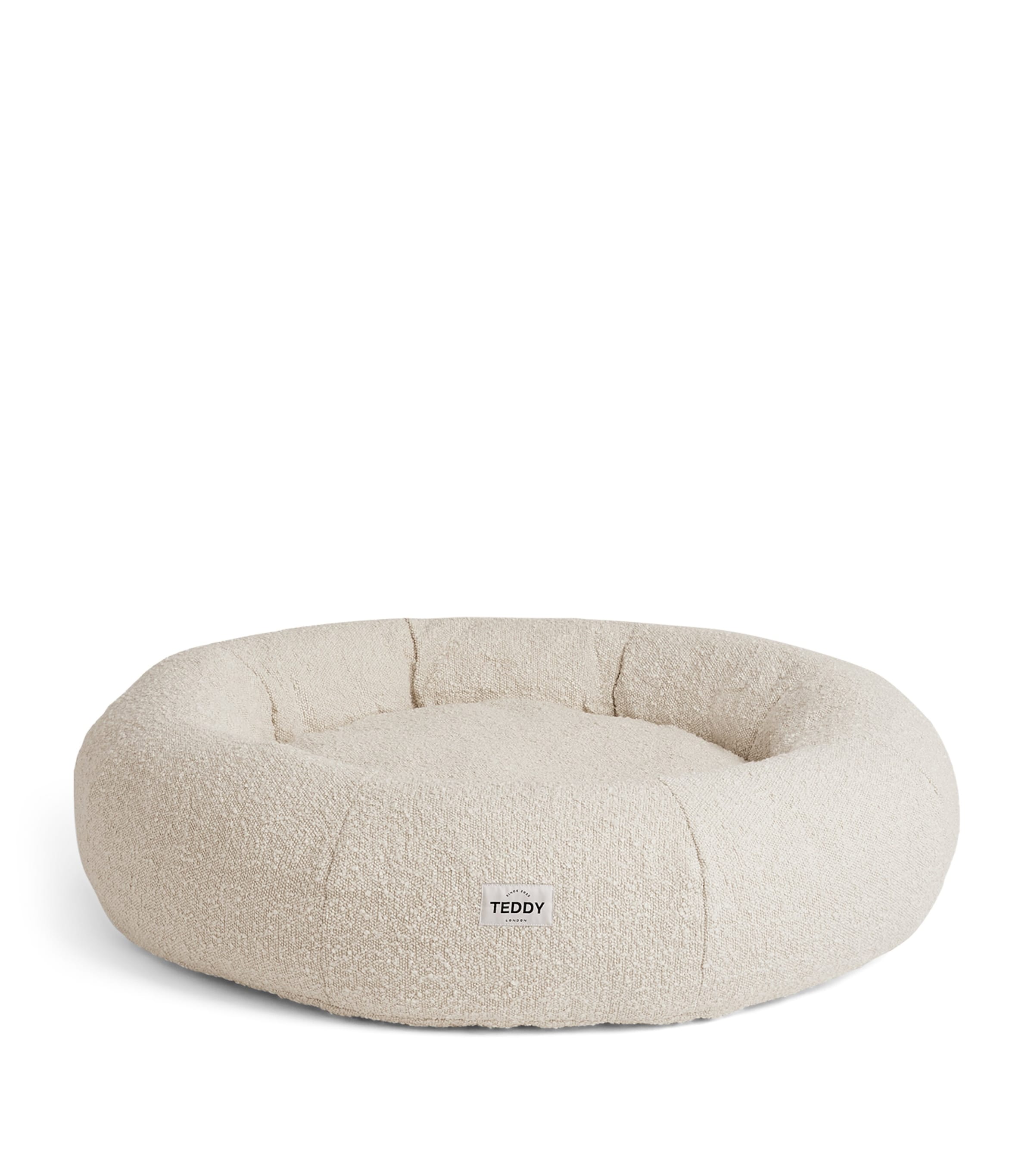 Teddy London Medium Bouclé Cloud Dog Bed In White