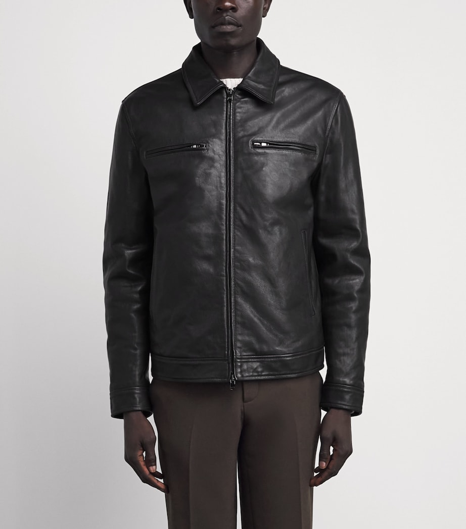 Valstar Mens Biker Grained Leather Jacket Liquirizia Image 4