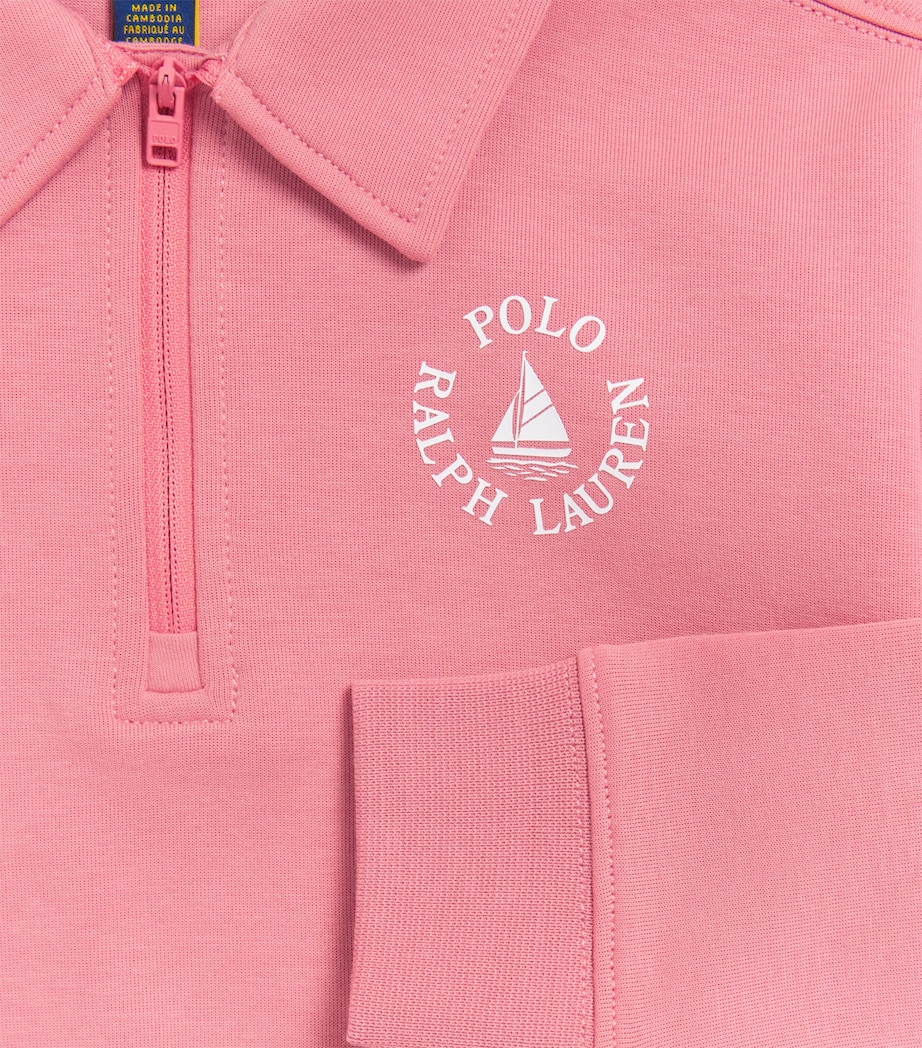 Cotton-Blend Half-Zip Sweatshirt (7-14 Years) PINK Image 3
