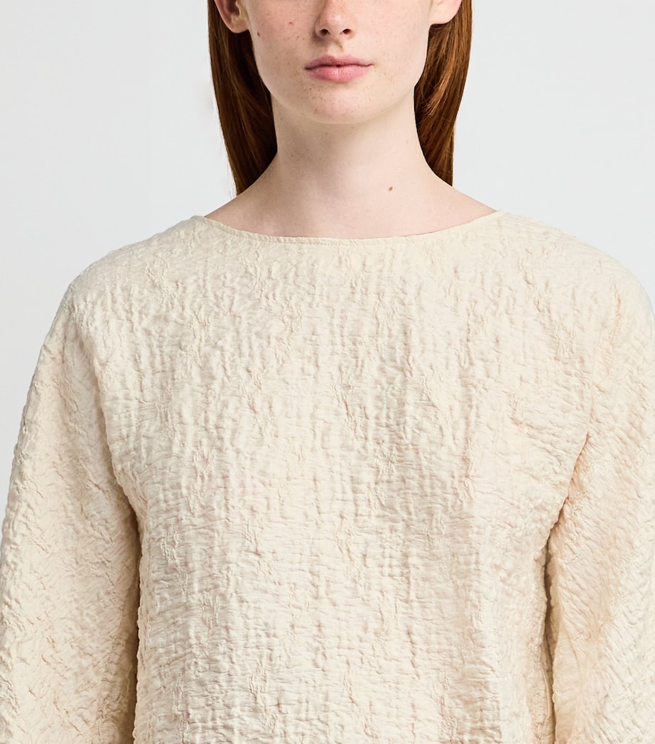 Jersey Textured Blouse IVORY Image 6