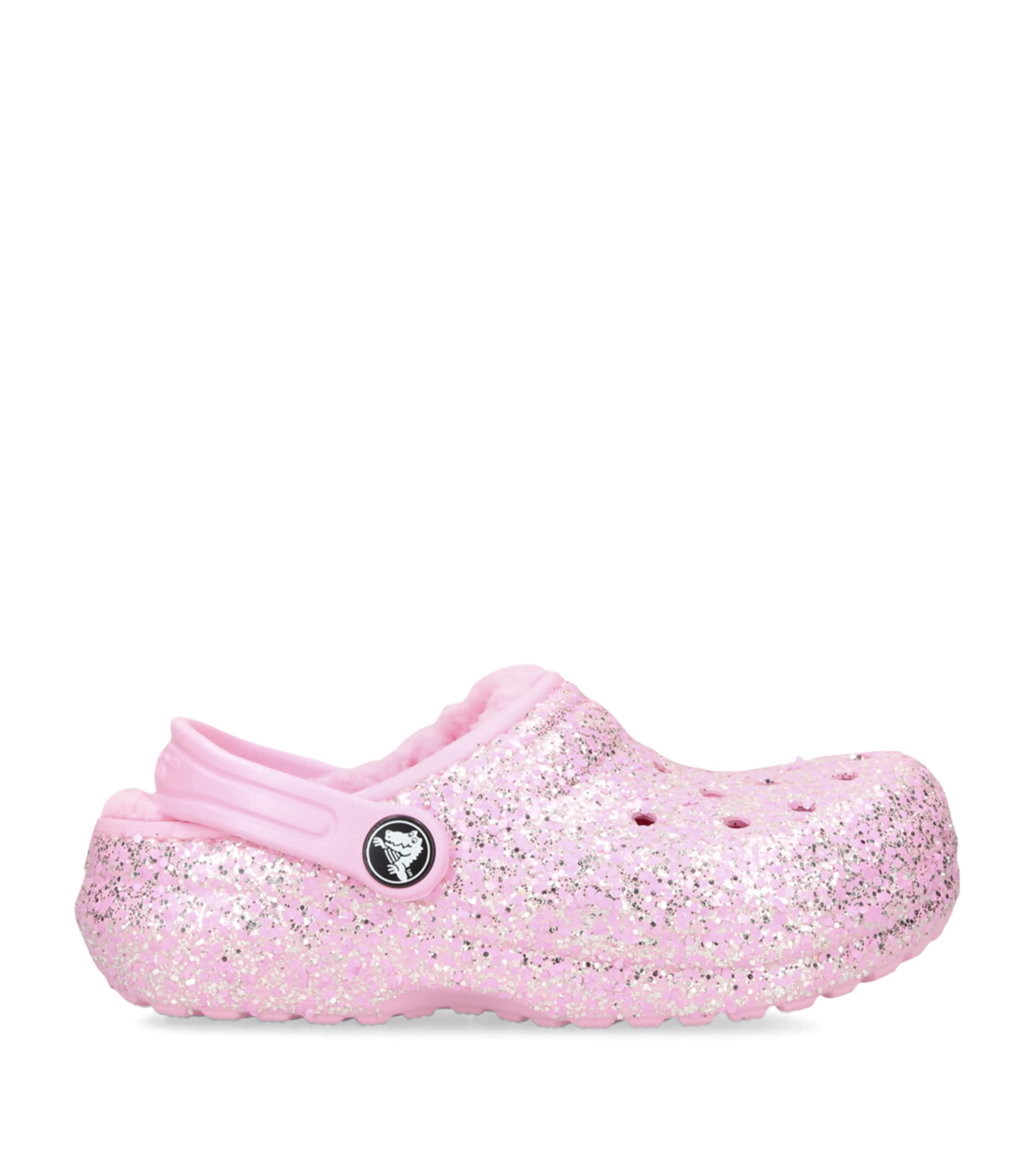 Crocs Kids' Glitter Classic Clogs In Pink