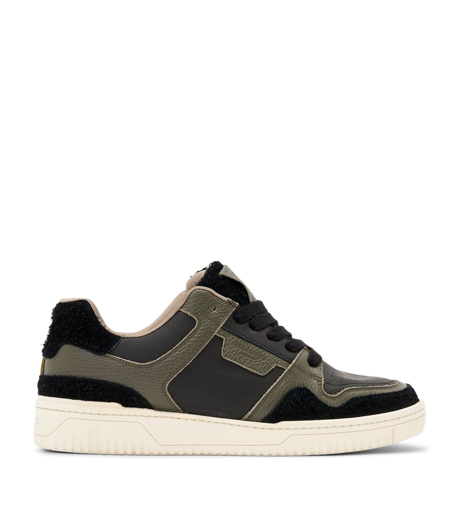 AllSaints Leather Regan Plus Low-Top Sneakers Black/sage Green Image 1
