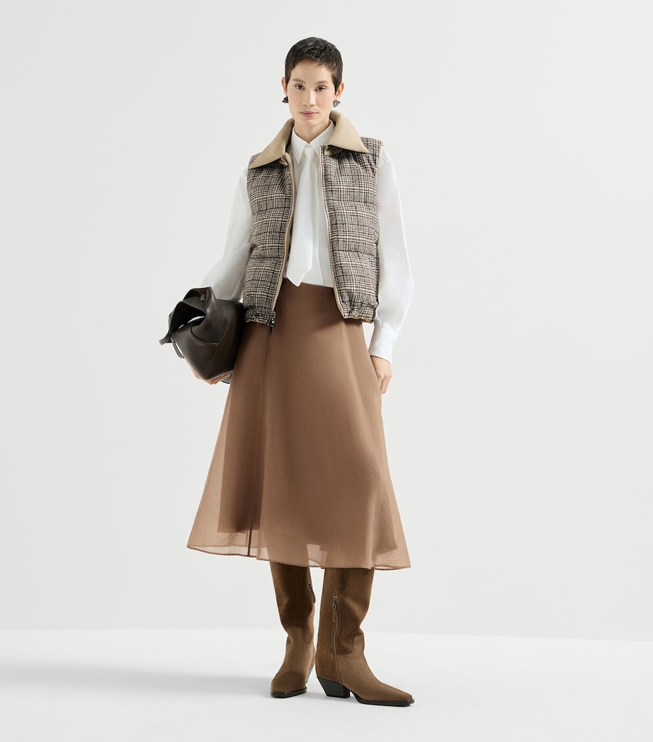 Brunello Cucinelli Womens Silk Midi Skirt Image 2