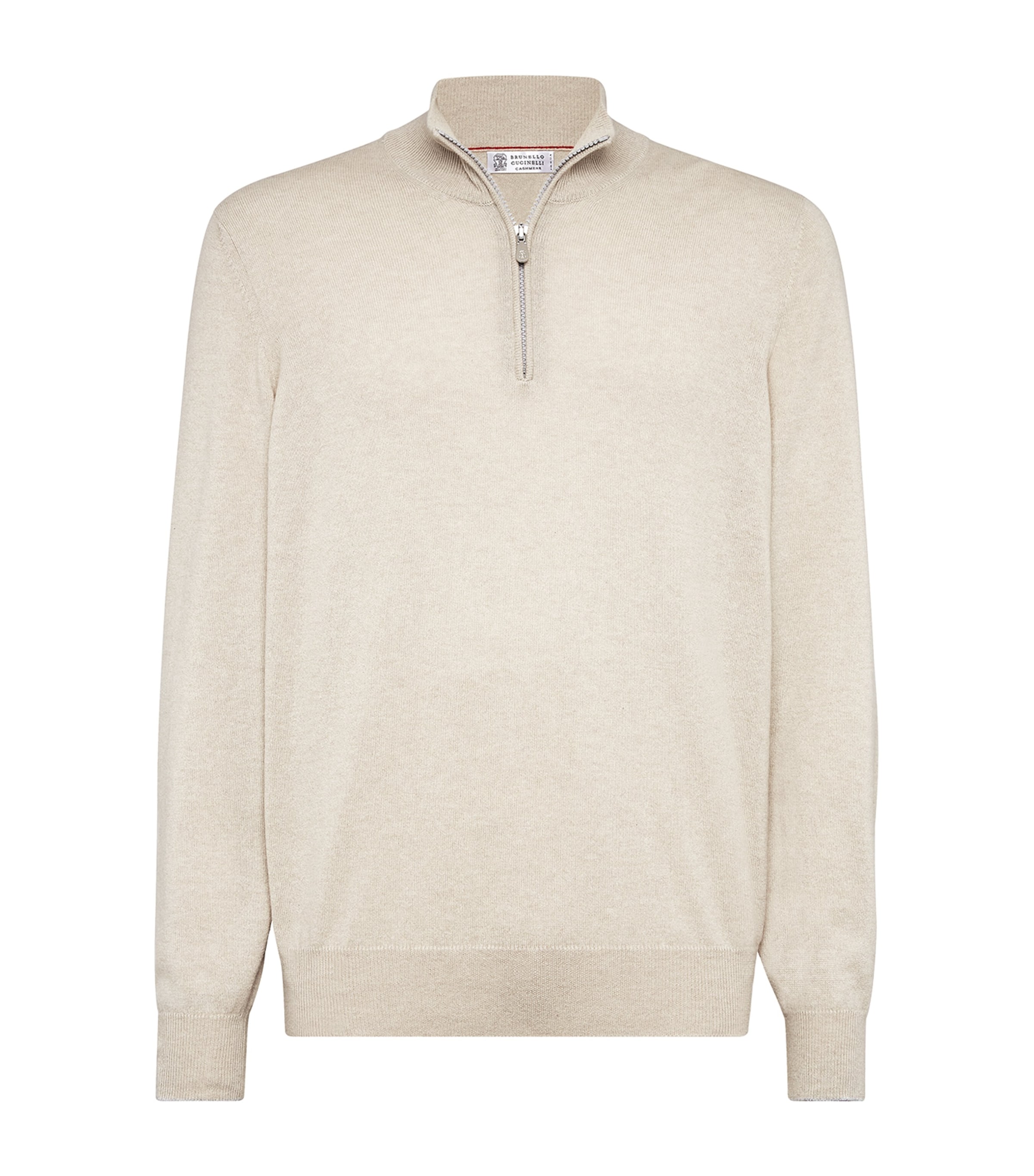 Brunello Cucinelli Cashmere Quarter-zip Sweater In Neutral