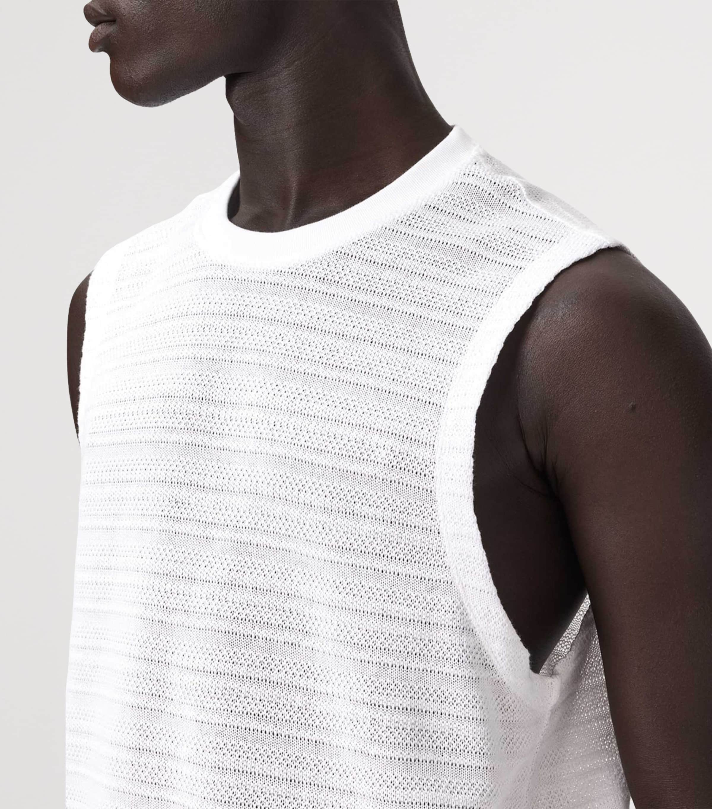 AllSaints Mens Organic Cotton Cove Tank Top Ashen White Image 5
