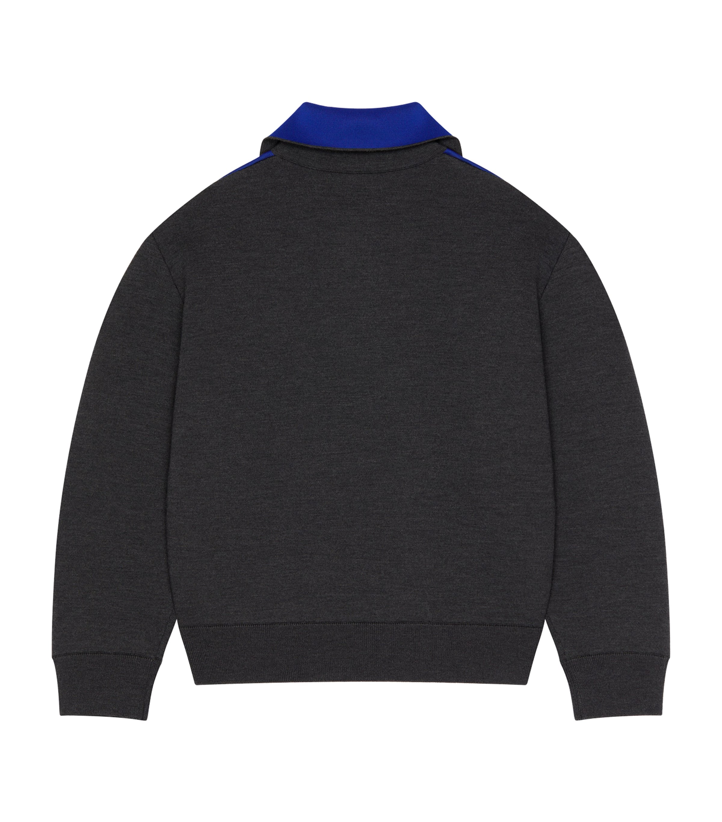 Virgin Wool Quarter-Zip Sweater GREY/BLUE Image 2