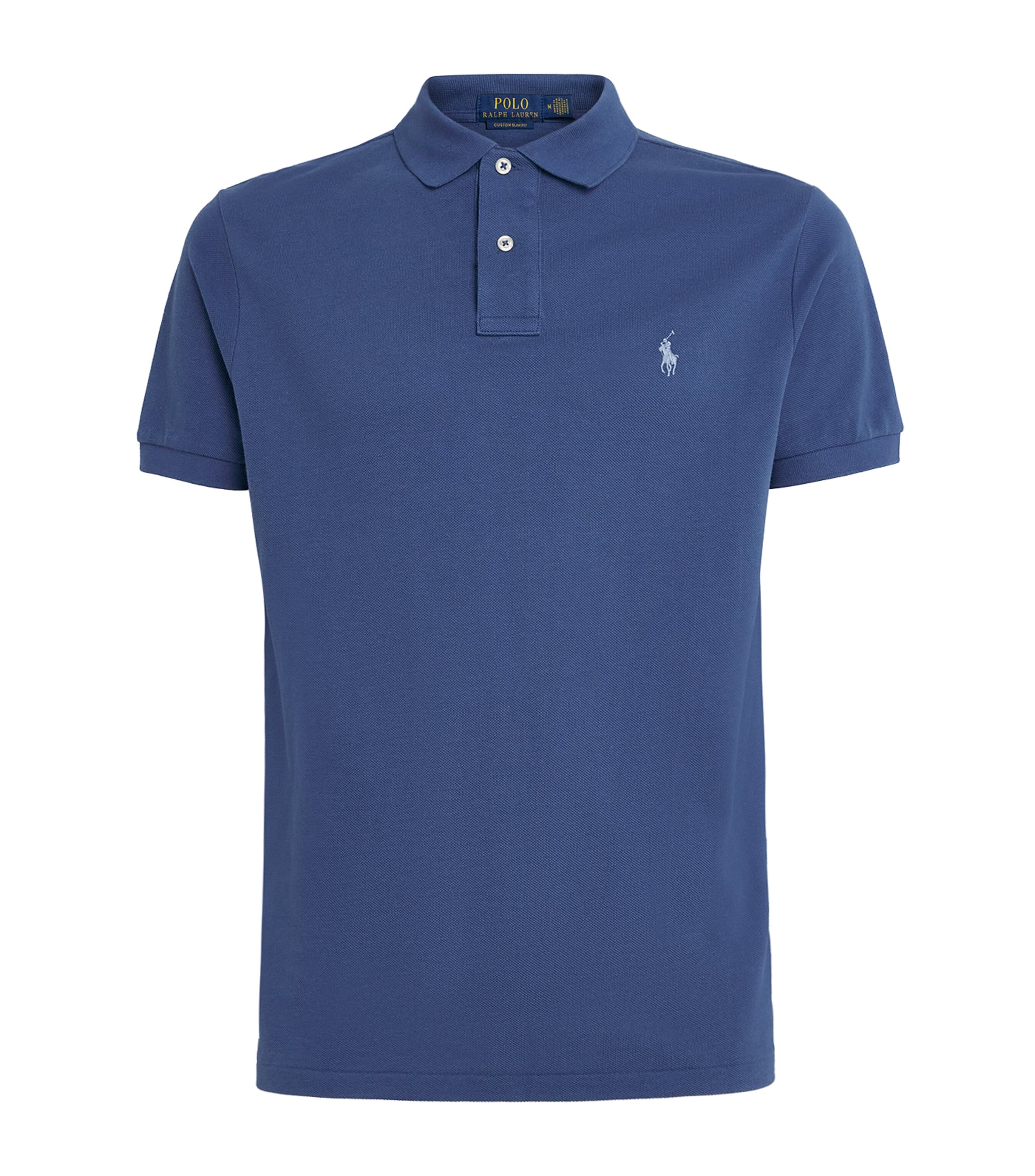 Cotton Mesh Custom-Fit Polo Shirt BLUE Image 1