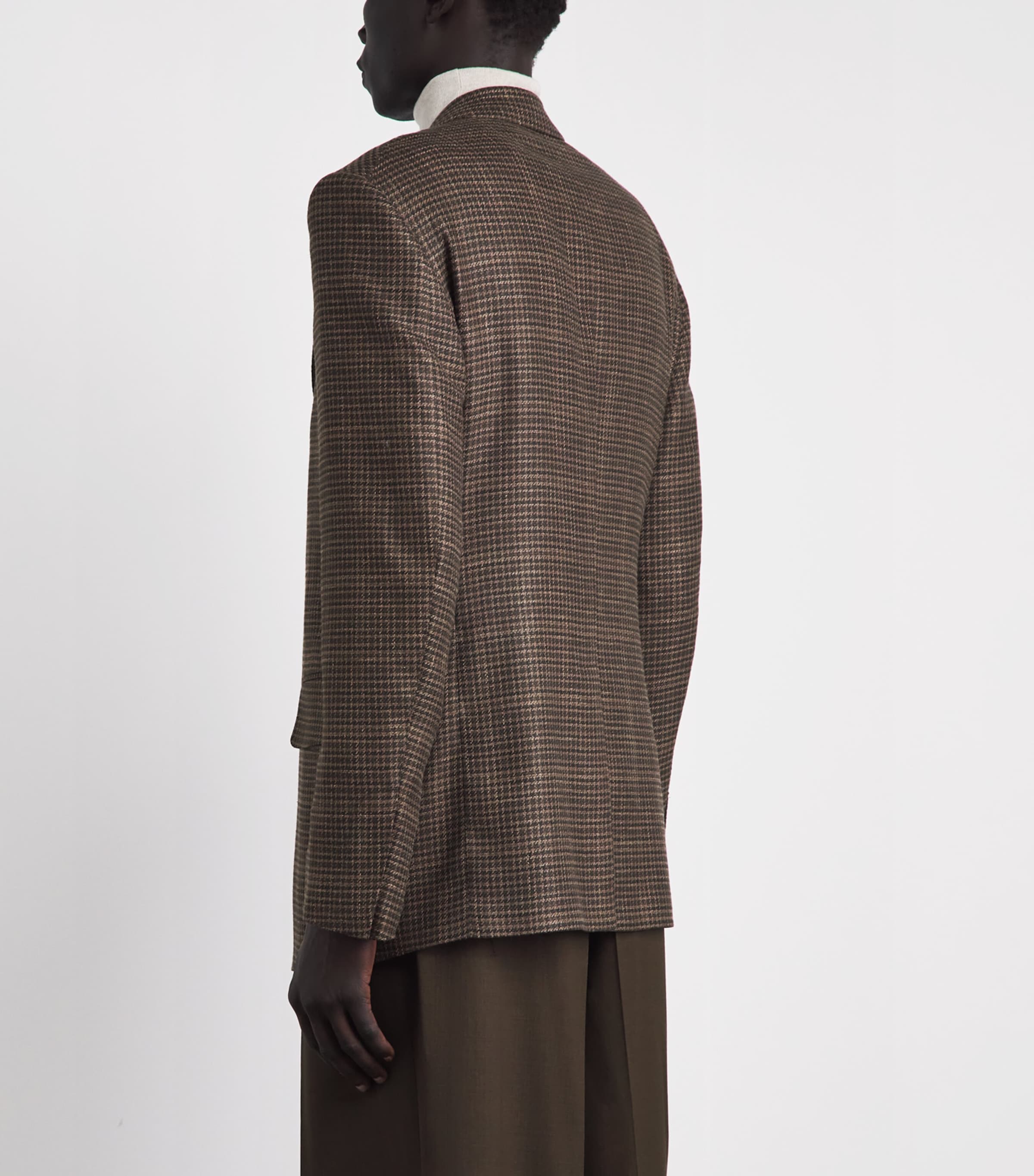 TOM FORD Mens Wool-Blend Houndstooth Shelton Blazer Nef Image 5