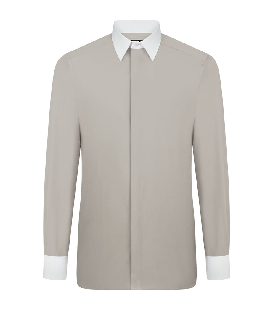 Cotton Contrast-Trim Shirt TAK Image 1