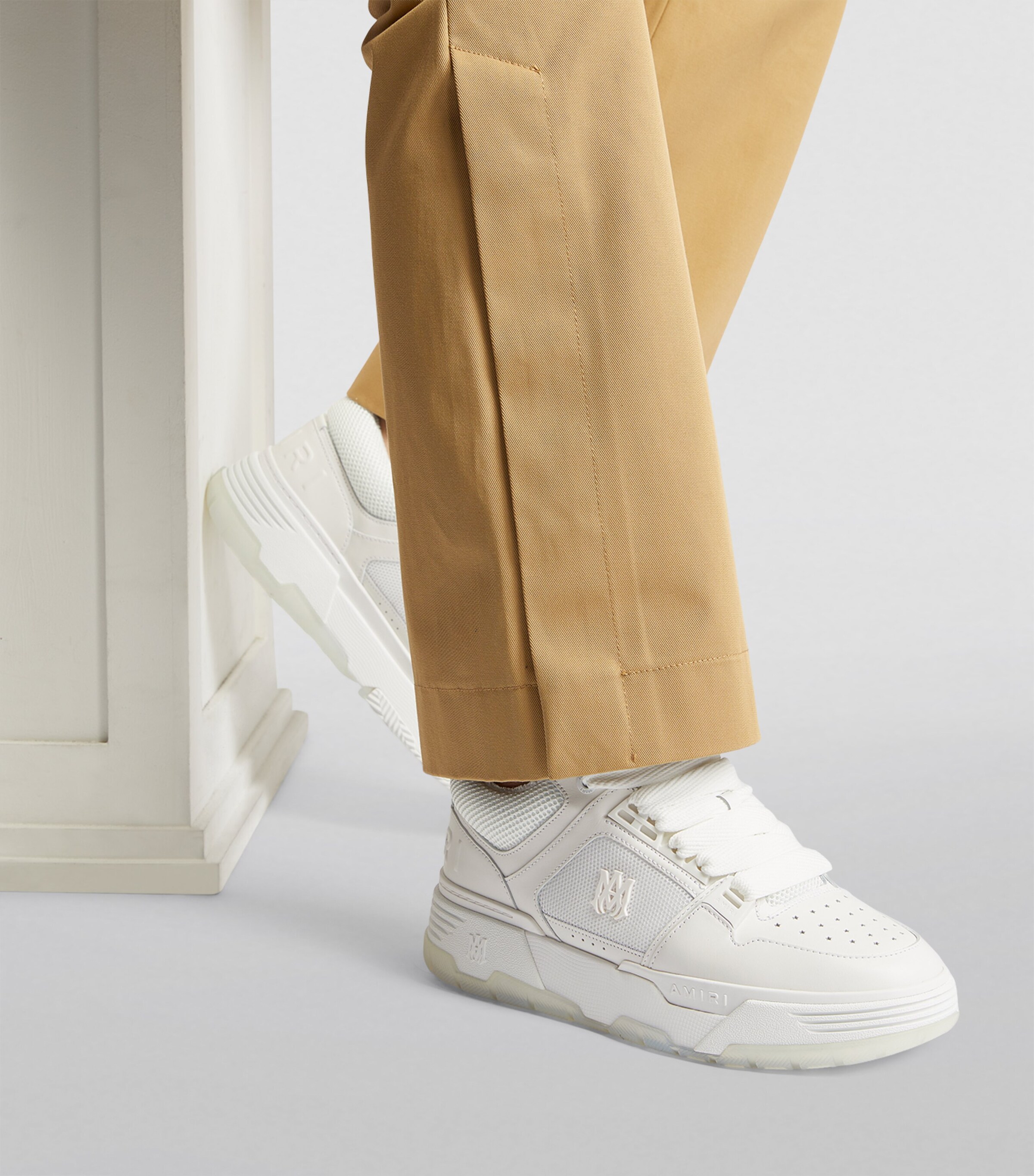 Leather MA-1 Low-Top Sneakers WHITE Image 5