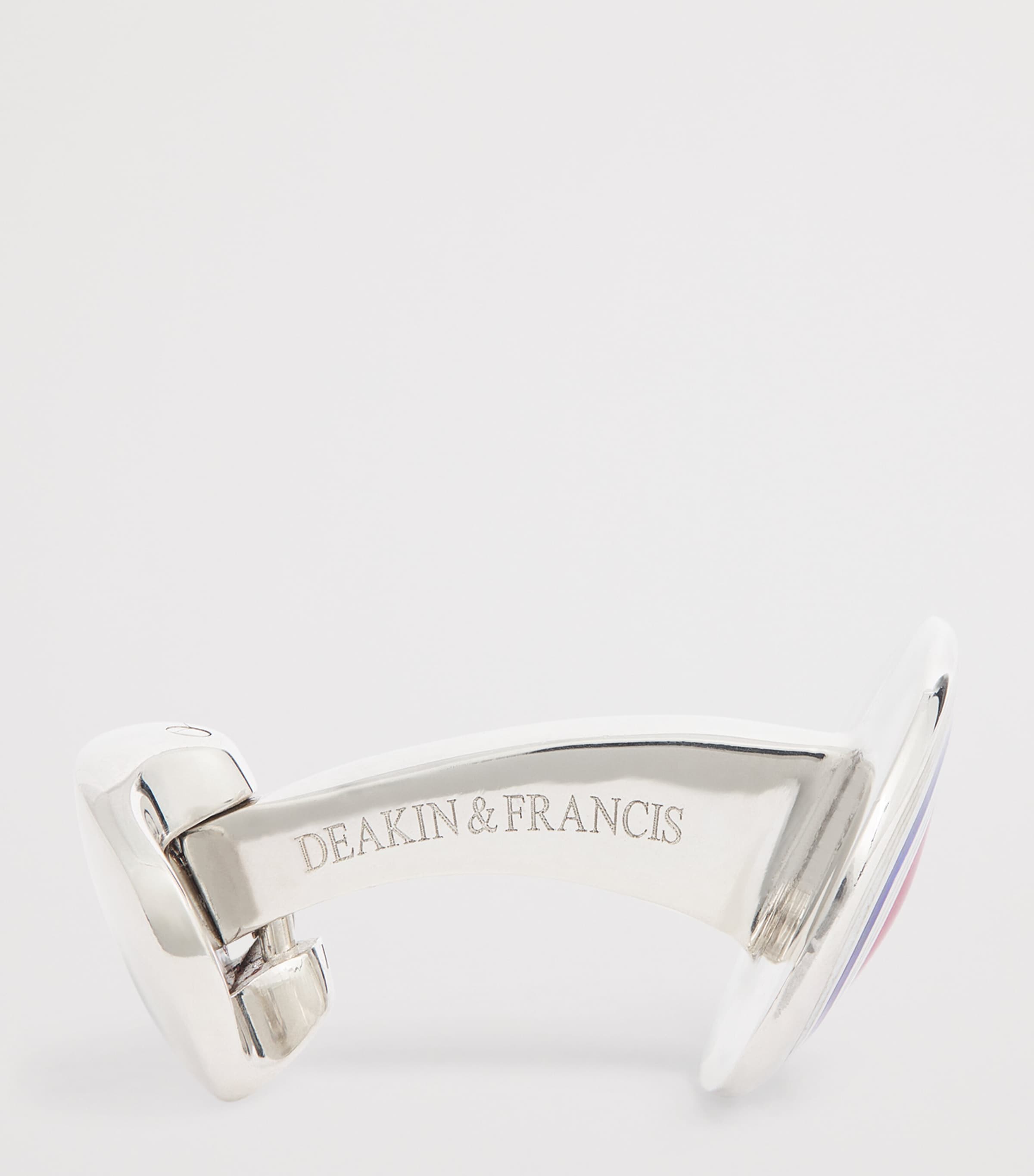 Sterling Silver and Enamel Oval Cufflinks PINK Image 4