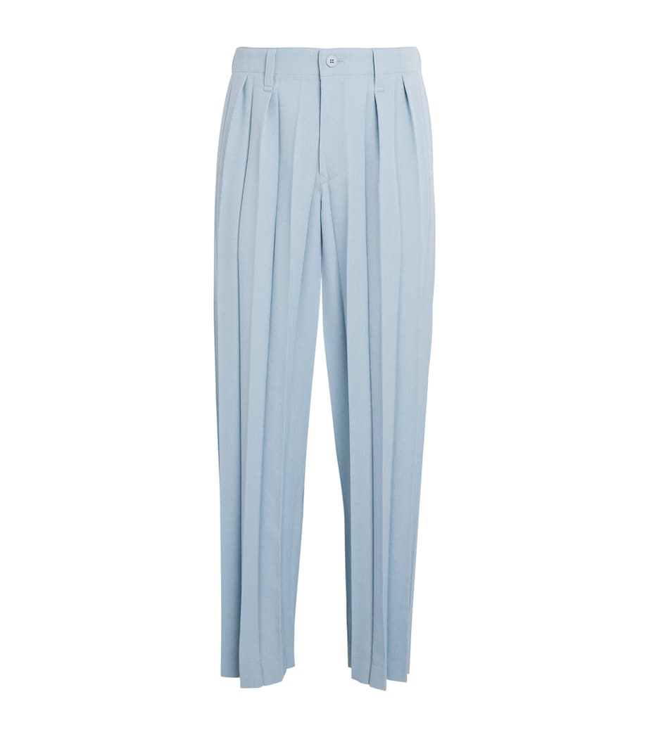 Pleated Edge Ensemble Trousers 72-BLUE Image 1