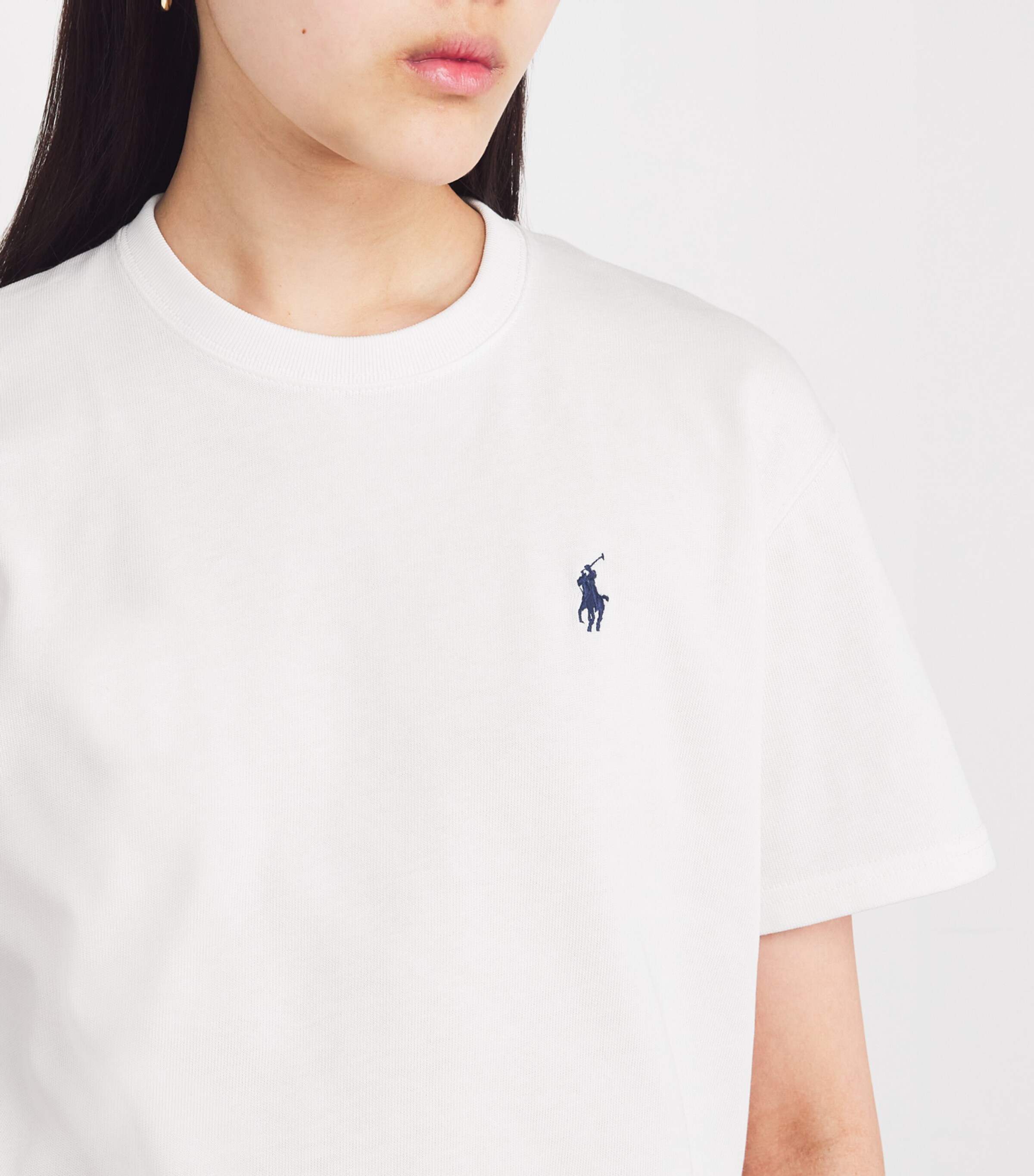 ★関税込み★ POLO RALPH LAUREN WHITE COTTON T-SHIRT Polo Ralph Lauren cotton t-shirt women's white color