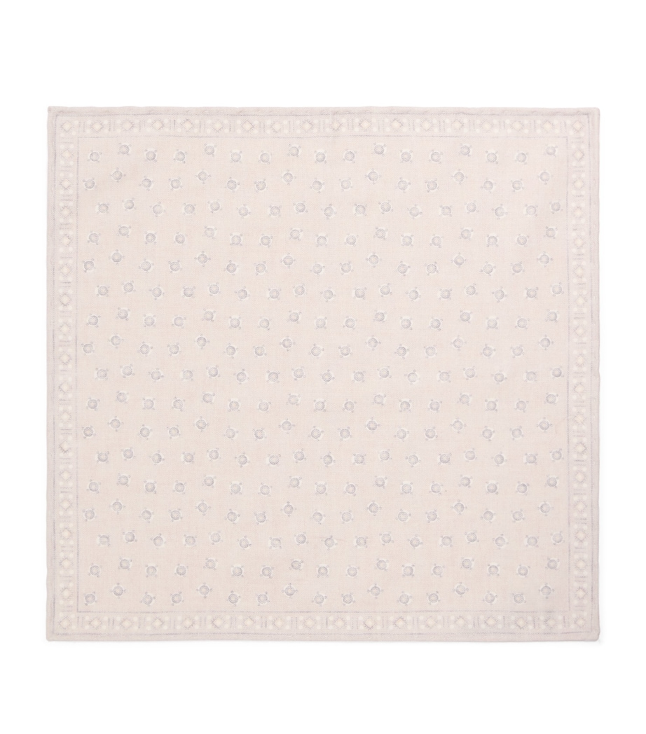 Eleventy Wool-Cotton Pocket Square Sabbia, Grigio Image 1
