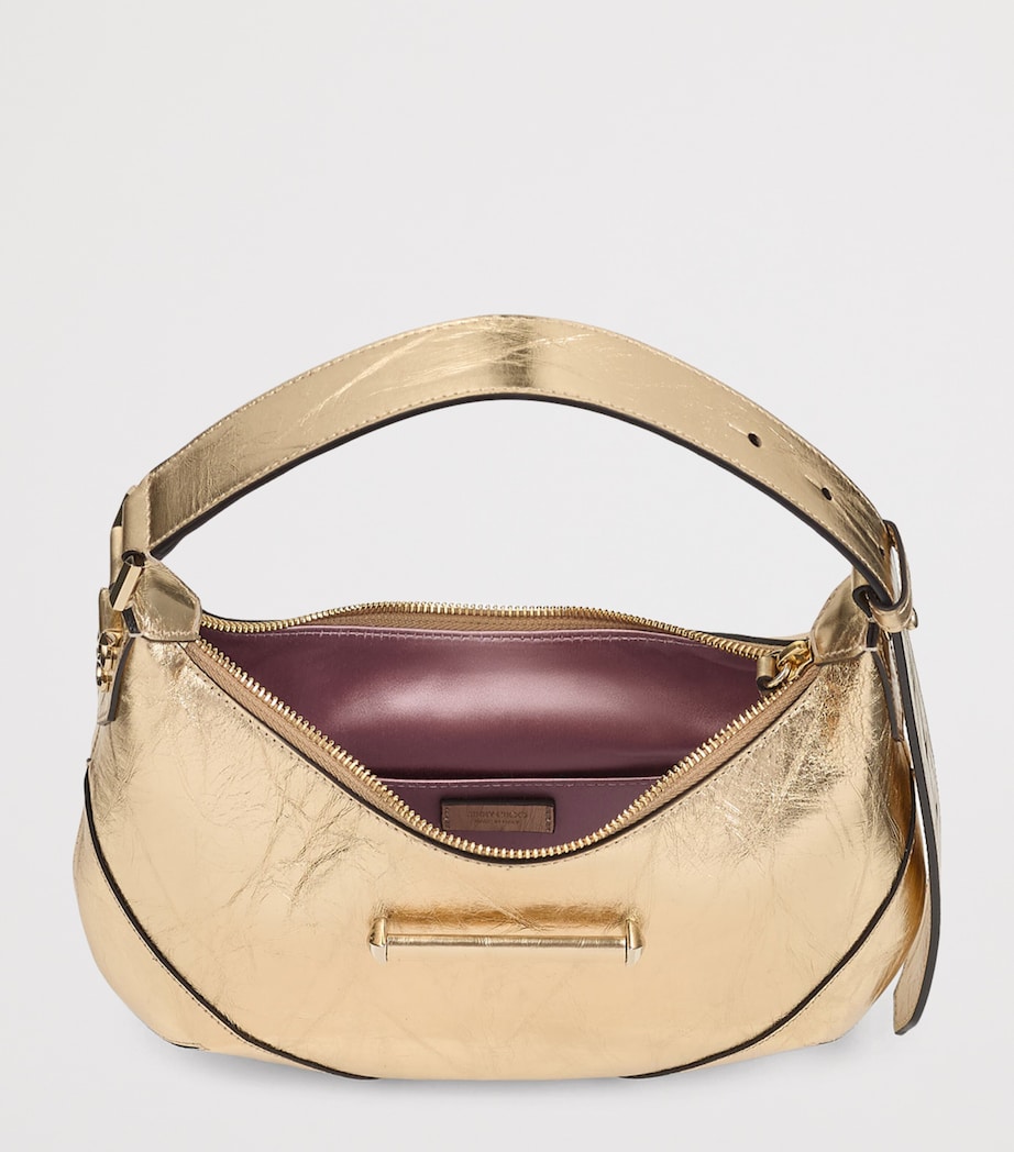 Bar Small Metallic Leather Shoulder Bag GOLD/SHINY GOLD Image 5