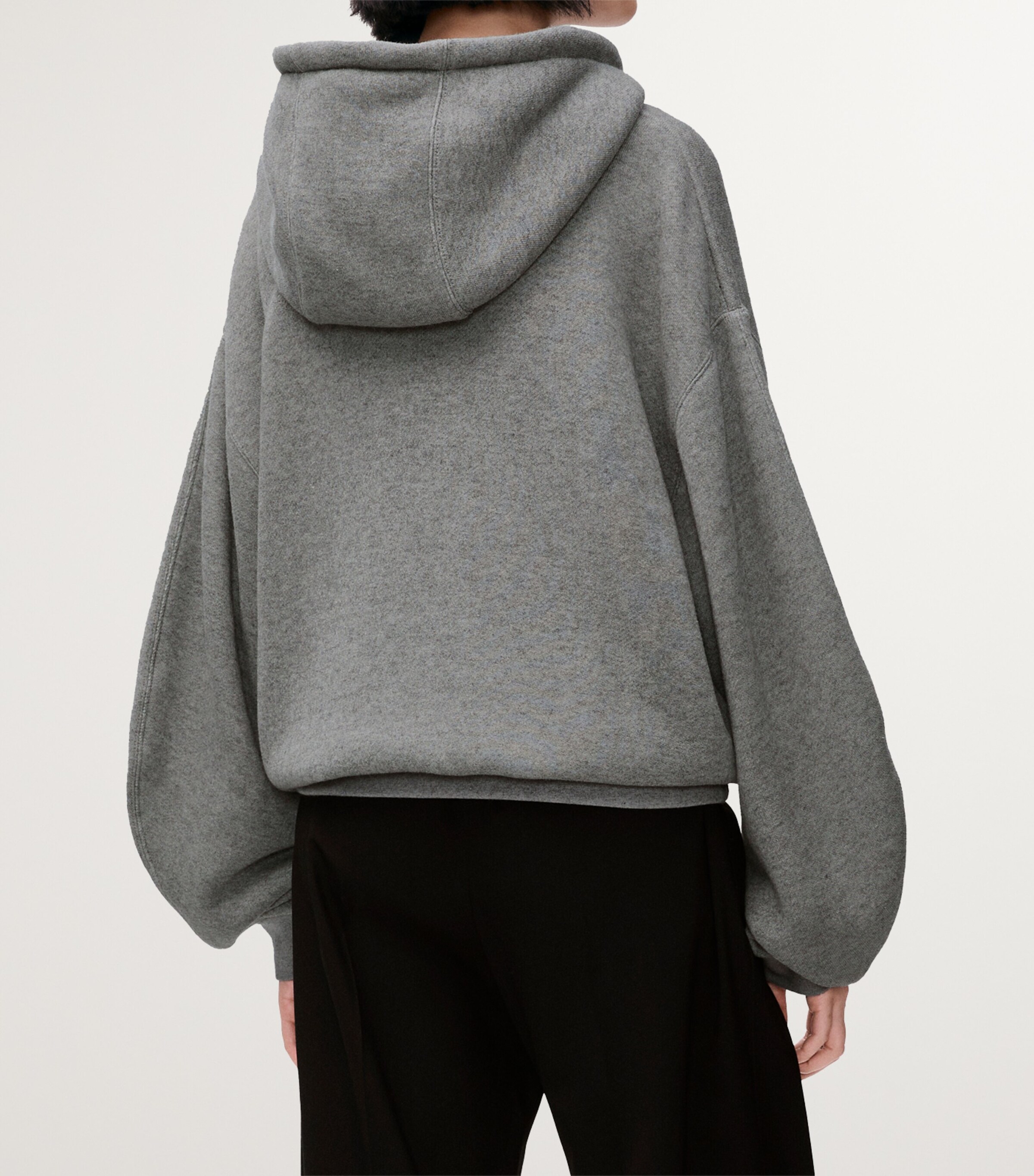 LOEWE Womens Cotton-Cashmere Flamenco Hoodie Grey Image 4