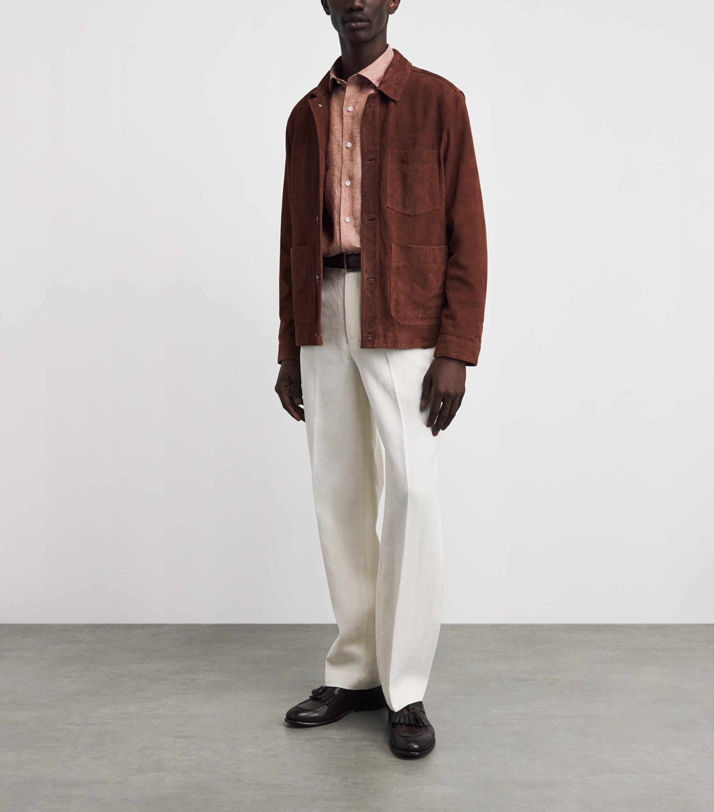 Fioroni Cashmere Mens Linen Shirt Ruggine Image 2