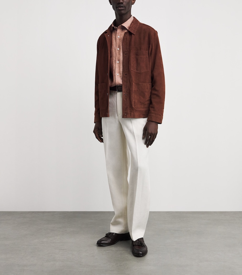 Fioroni Cashmere Mens Linen Shirt Ruggine Image 2