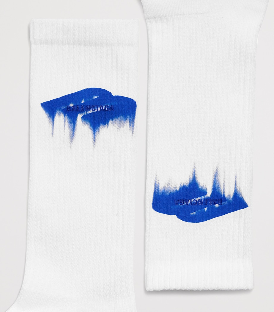 Balenciaga Mens Ribbed Printed Socks Image 3