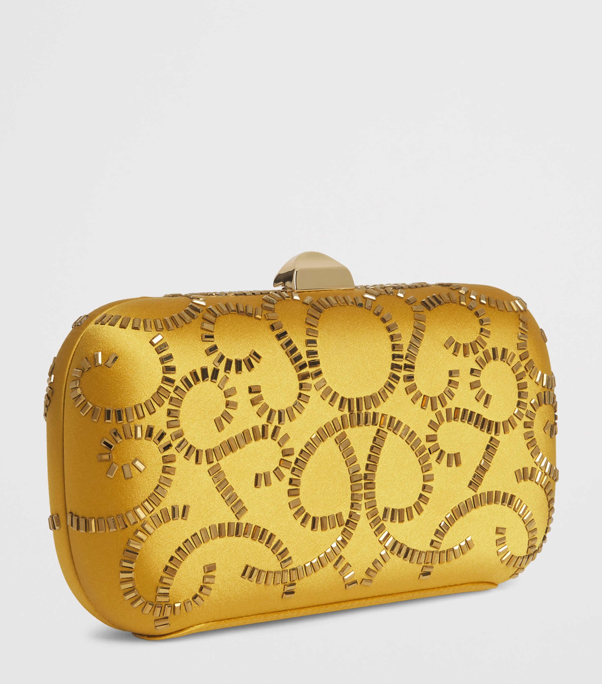 Rodo Satin Embellished Clutch Bag White Image 3