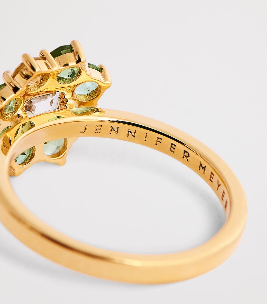 Yellow Gold and Tourmaline Flower Ring YELLOW GOLD Image 5